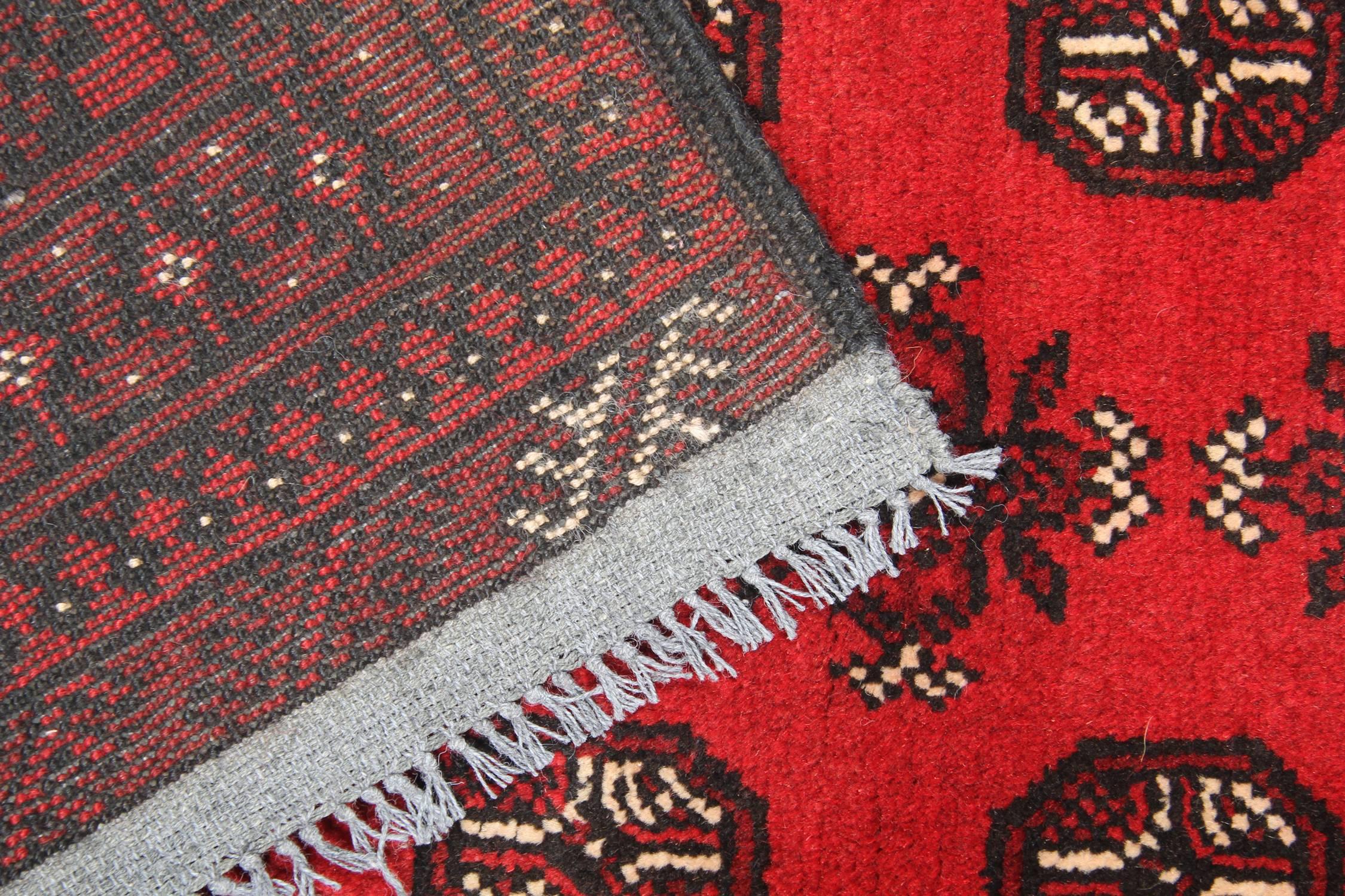 Rustic Red Handmade Rug Oriental Fine New Afghan Rugs, Turkmen Design Carpet For Sale