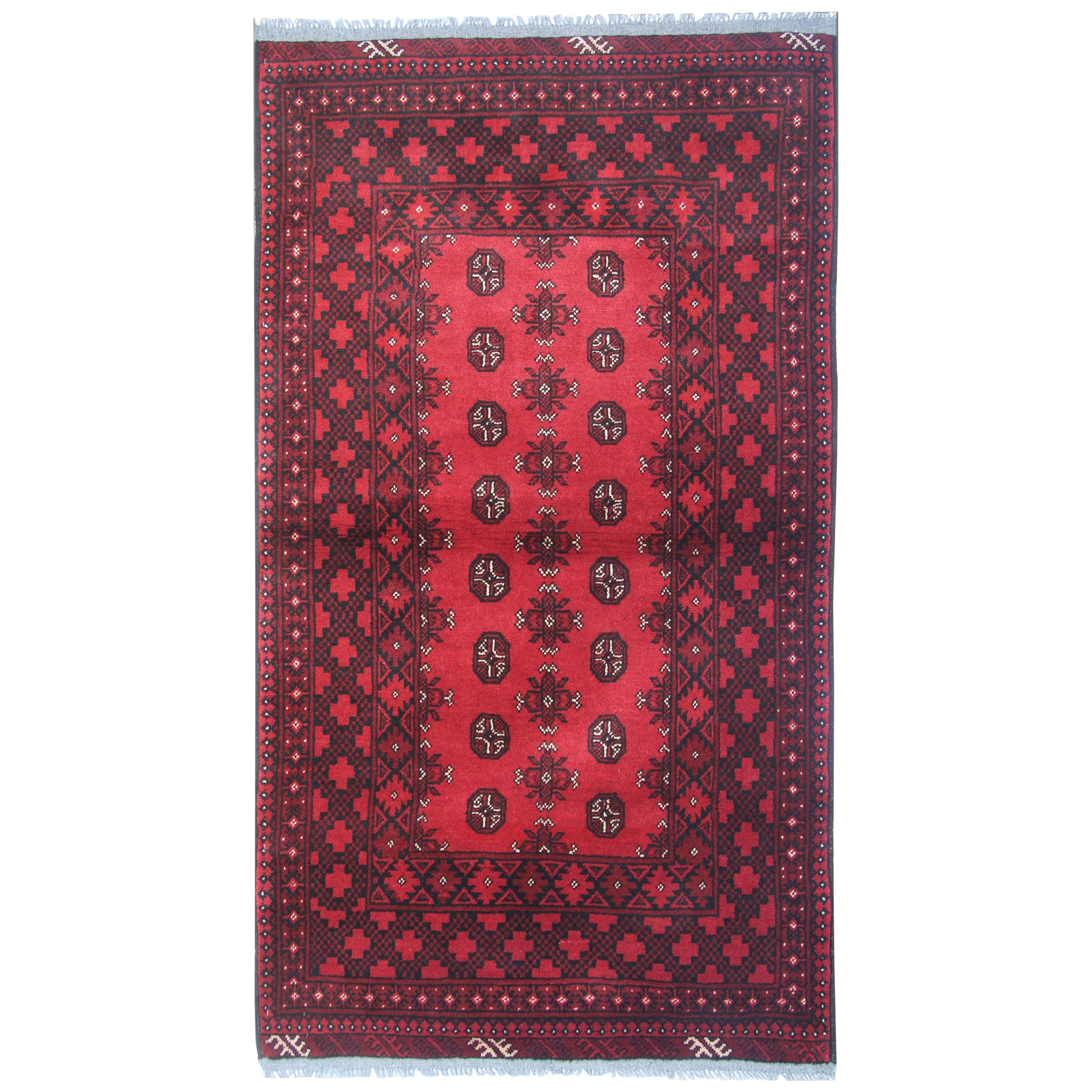 Red Handmade Rug Oriental Fine New Afghan Rugs, Turkmen Design Carpet For Sale