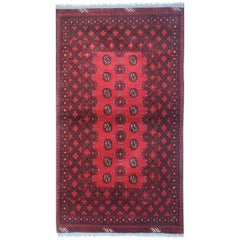 Retro Red Handmade Rug Oriental Fine New Afghan Rugs, Turkmen Design Carpet