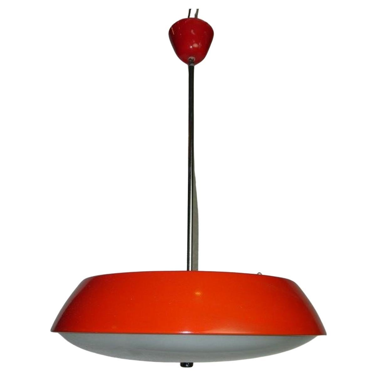 Lampe à suspension rouge modèle 1117 de Josef Hurka pour Napako