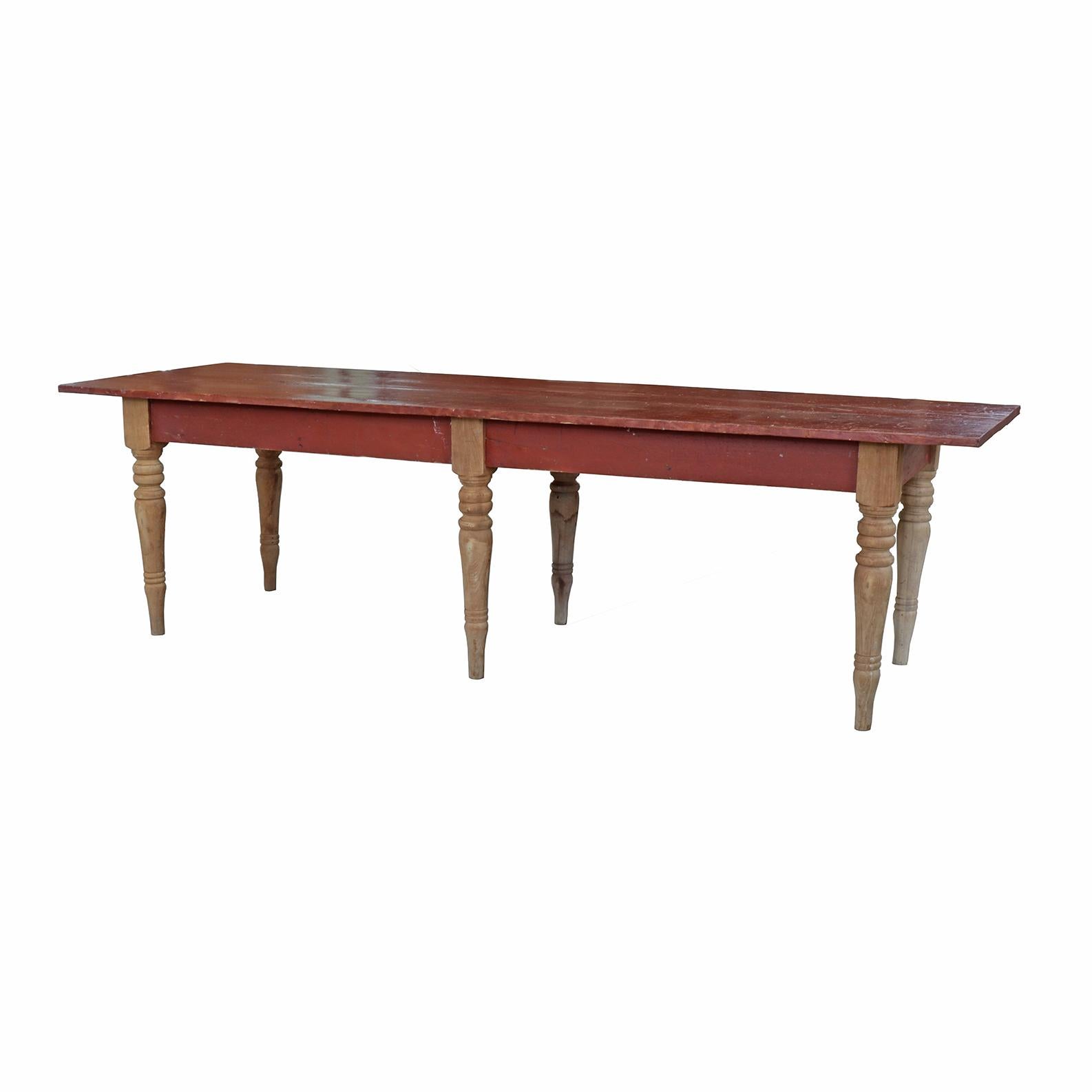 American Red Harvest Table For Sale