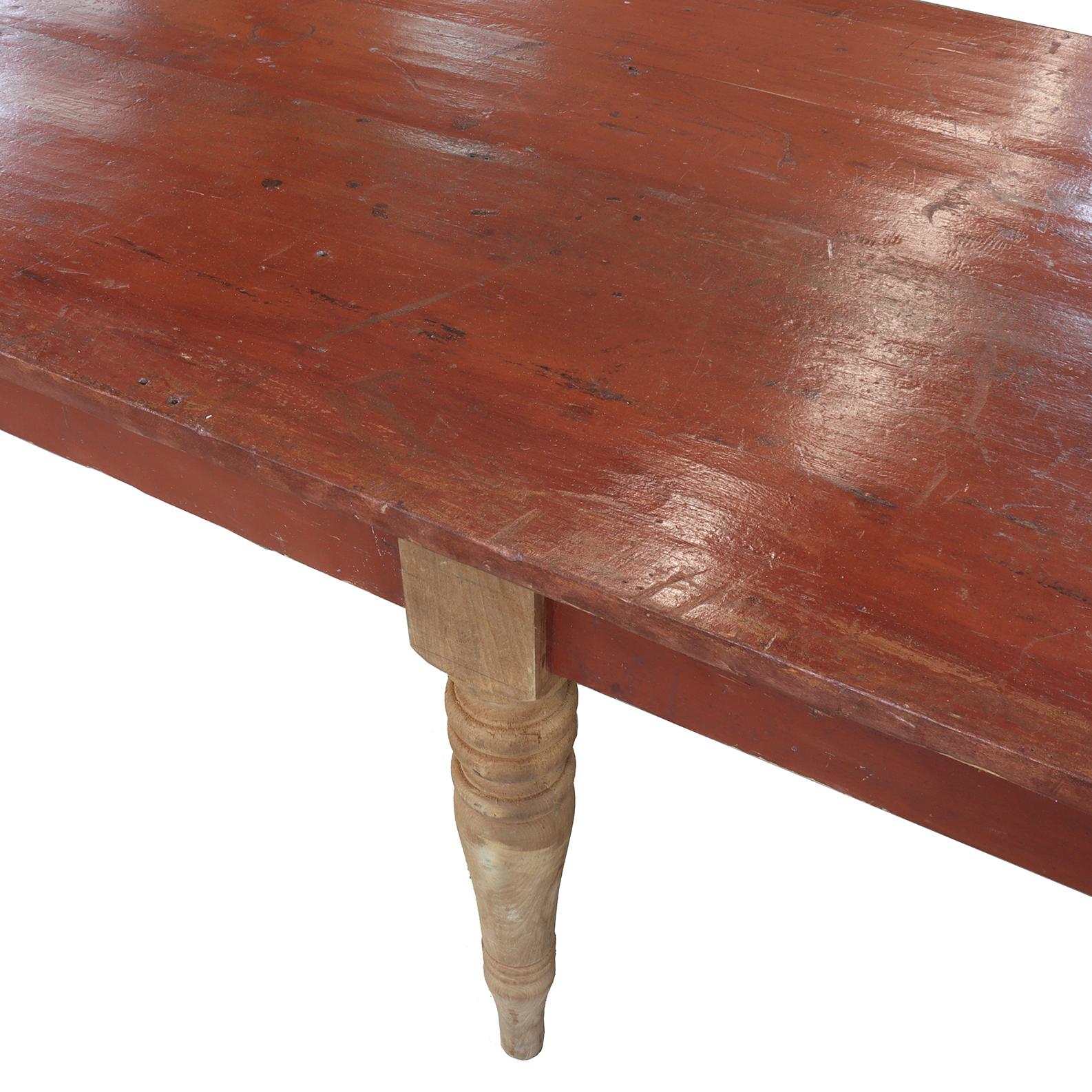 20th Century Red Harvest Table For Sale