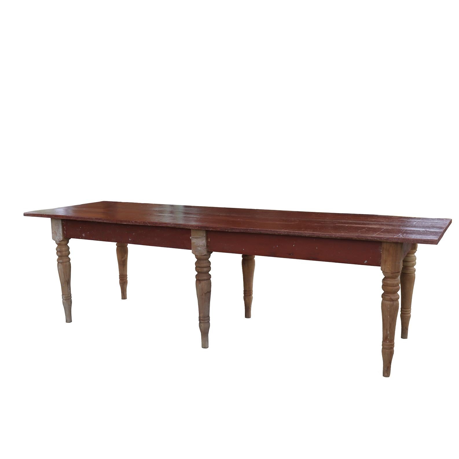 Red Harvest Table For Sale