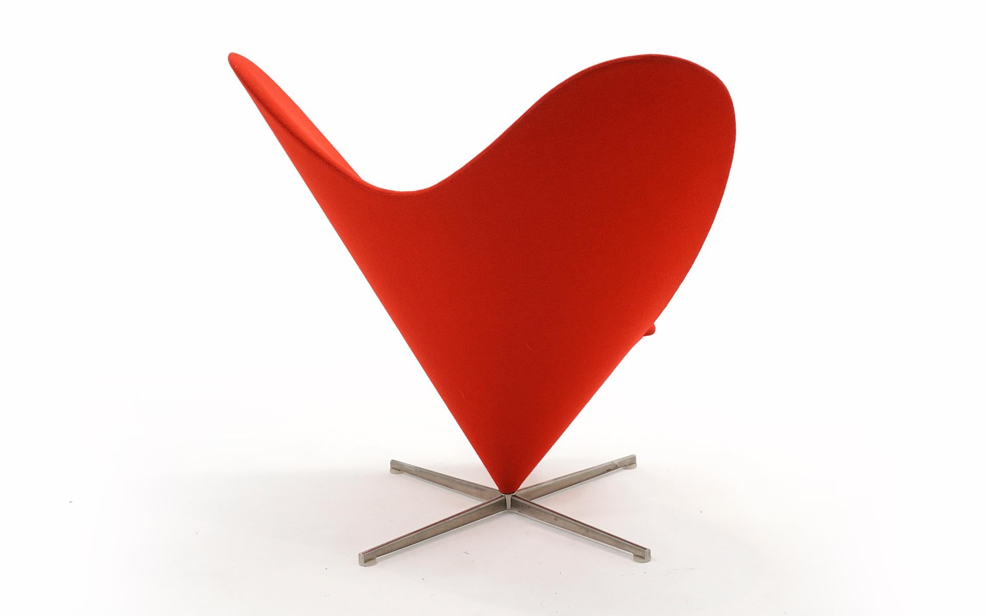 German Red Heart Chair by Verner Panton for Vitra, Great Condition