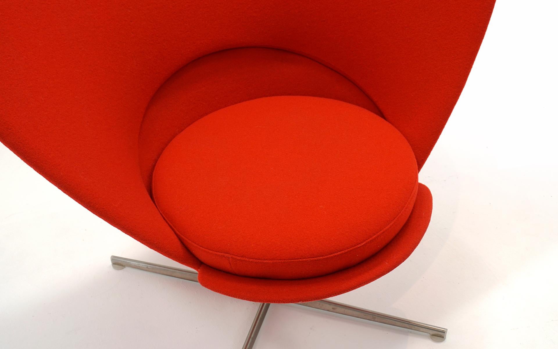 Contemporary Red Heart Chair by Verner Panton for Vitra, Great Condition