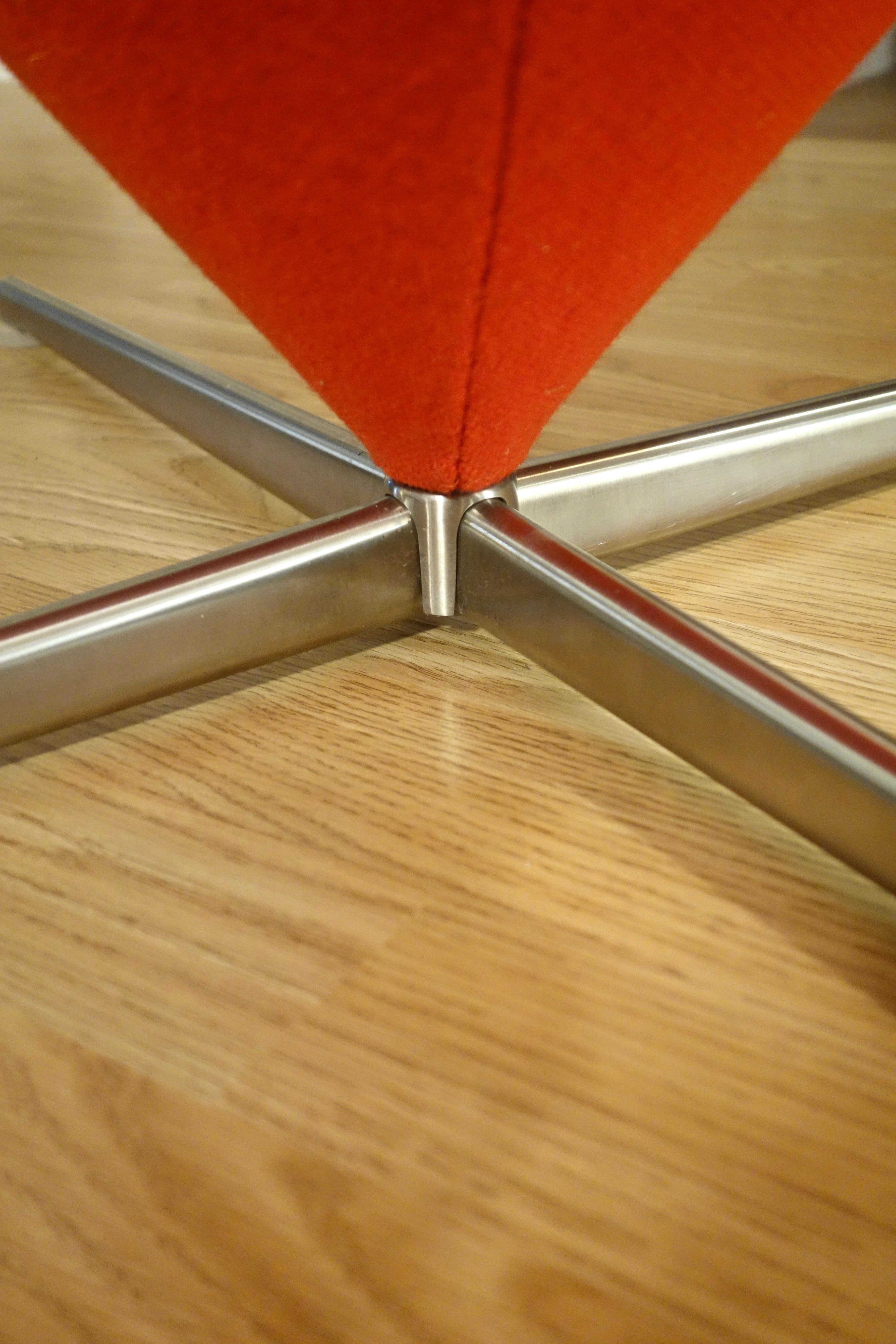 Red Heart Cone Chair by Verner Panton for Vitra 2000s 3
