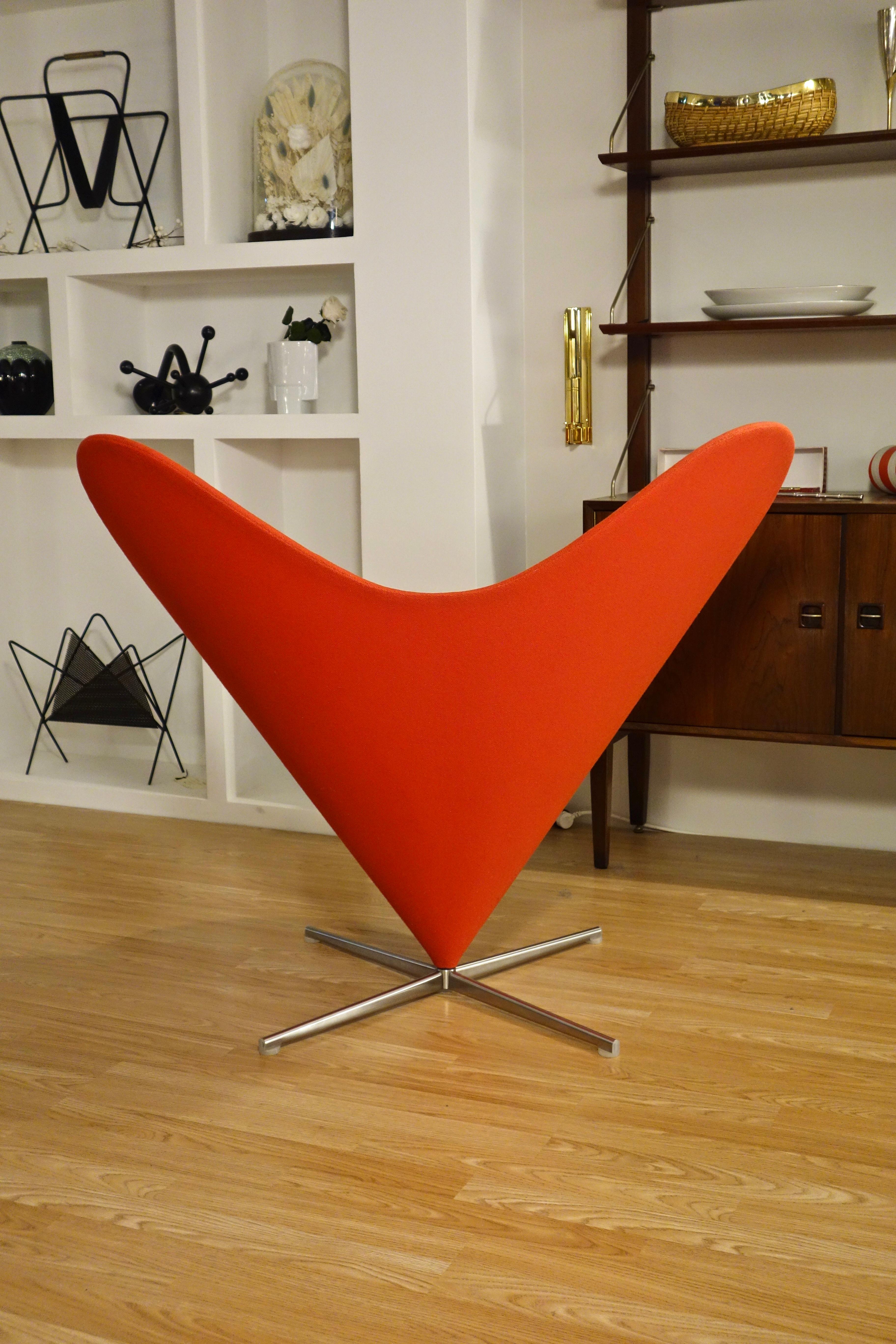 Swiss Red Heart Cone Chair by Verner Panton for Vitra 2000s