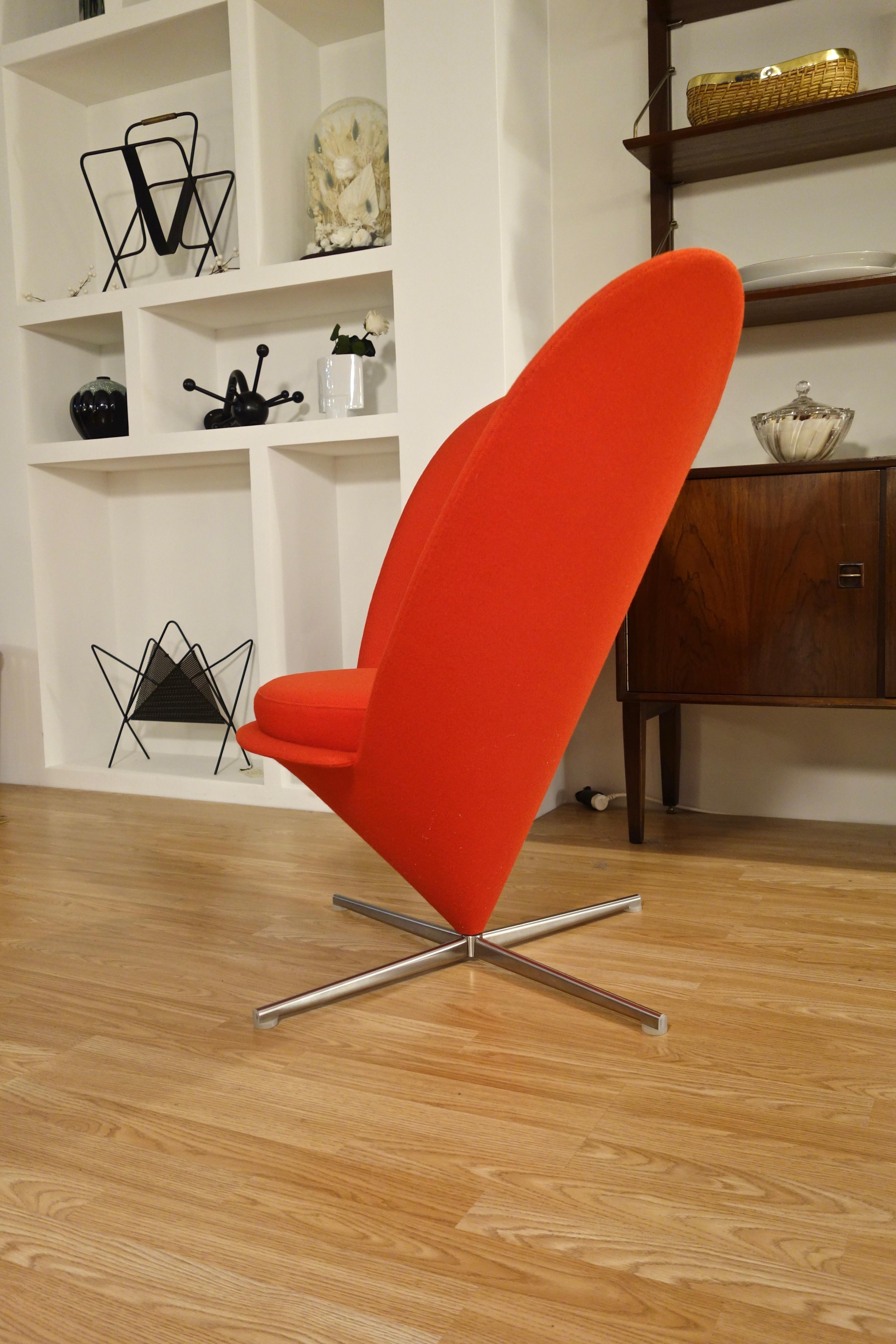 Red Heart Cone Chair by Verner Panton for Vitra 2000s In Excellent Condition In VILLEURBANNE, FR
