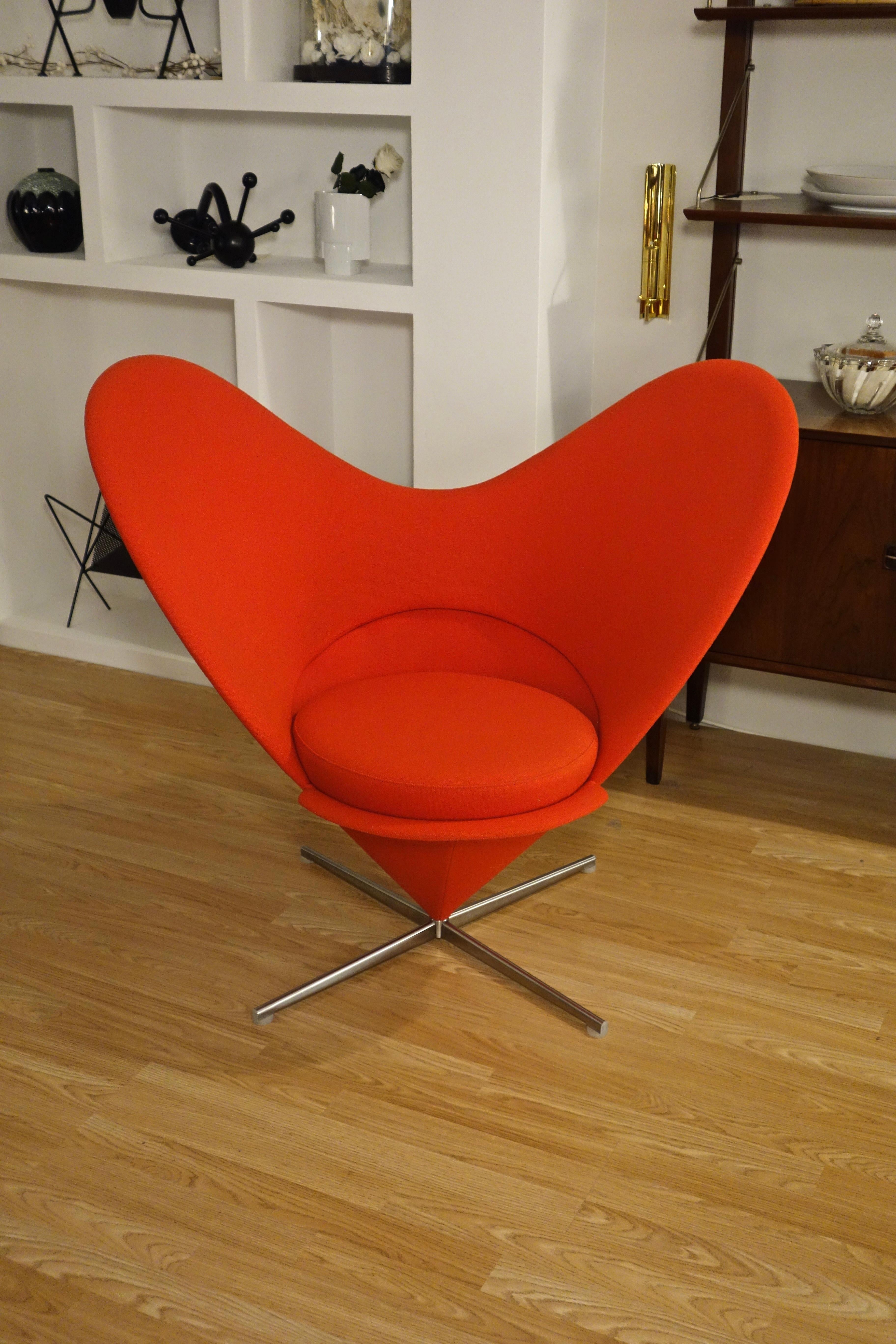 Contemporary Red Heart Cone Chair by Verner Panton for Vitra 2000s