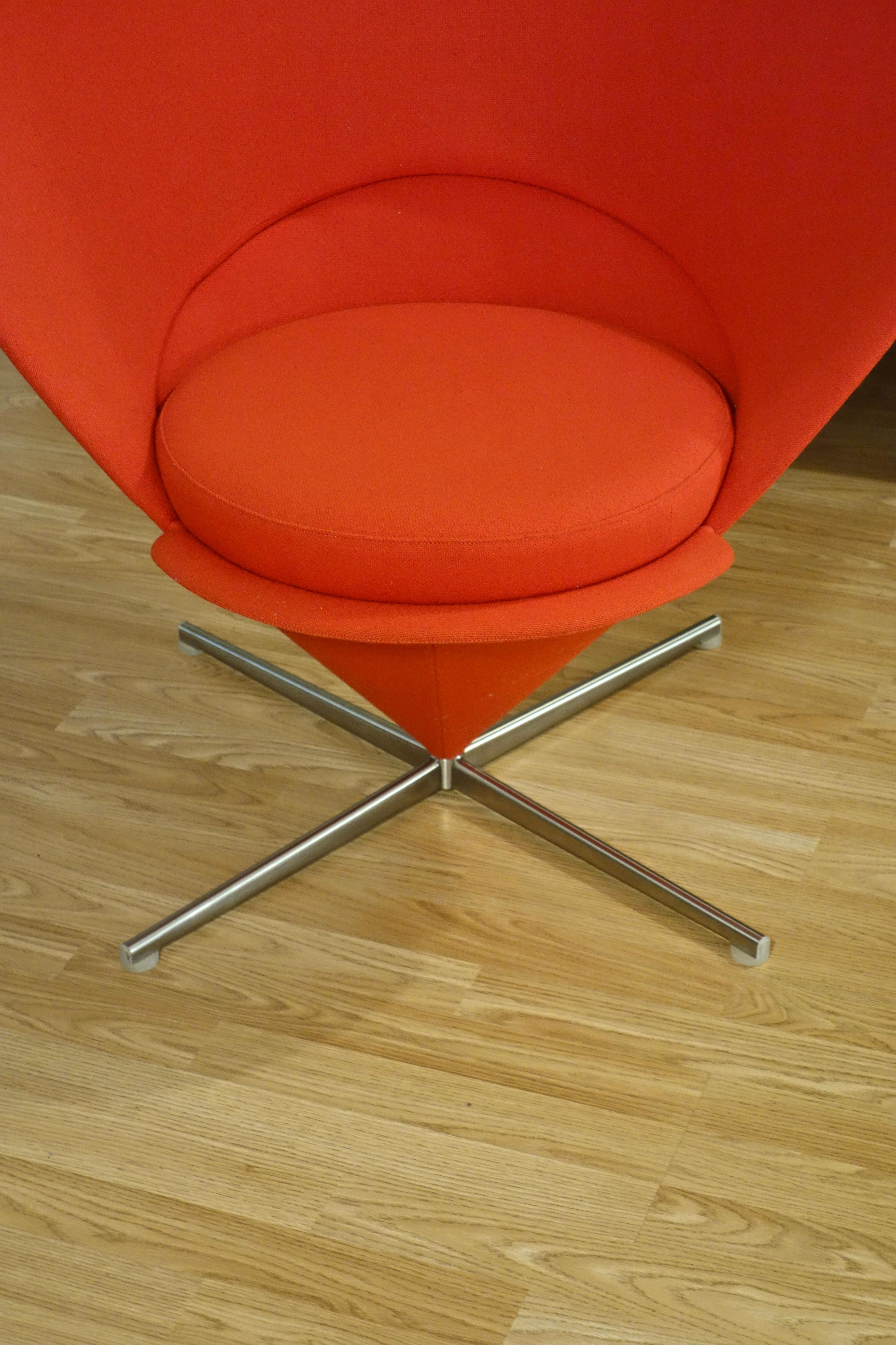Red Heart Cone Chair by Verner Panton for Vitra 2000s 1