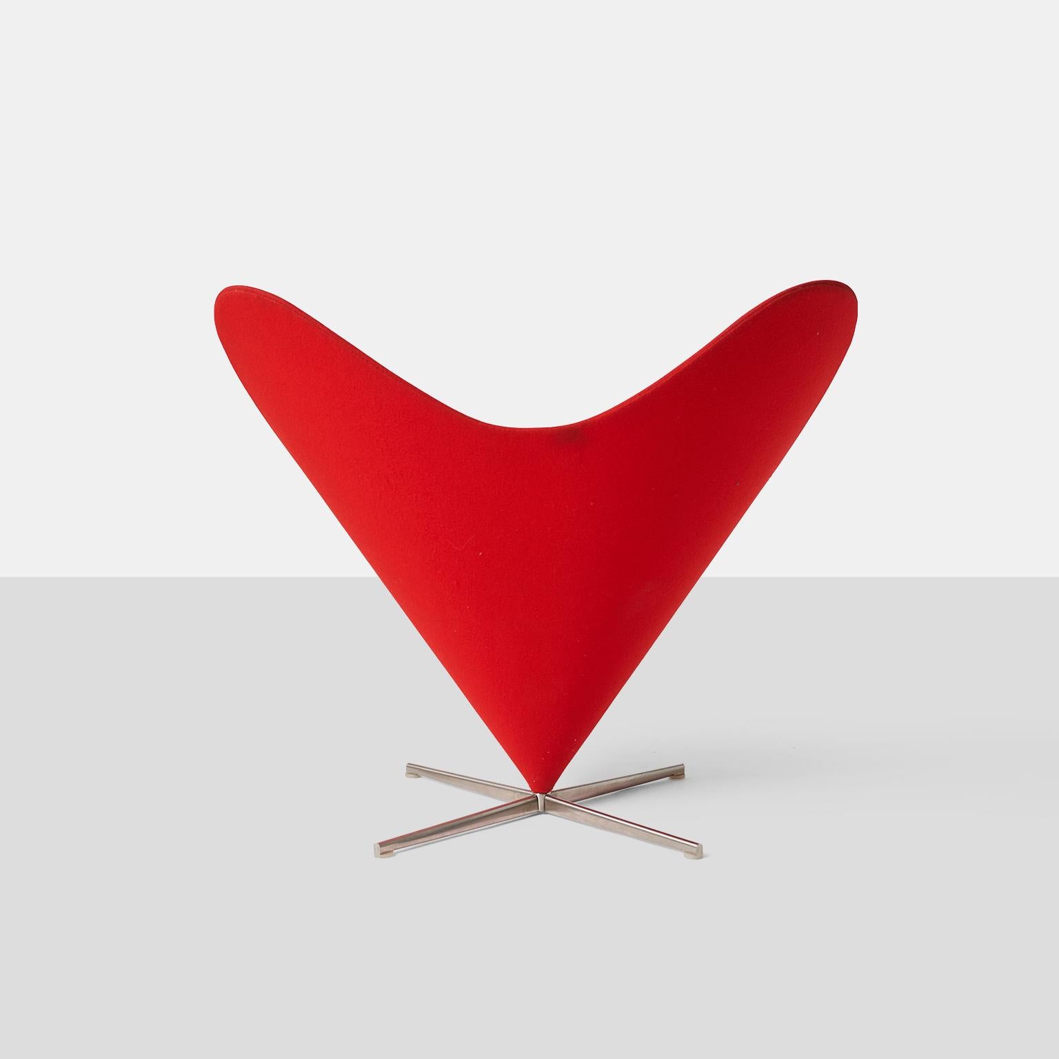 Post-Modern Red Heart Cone Chair by Verner Panton for Vitra For Sale