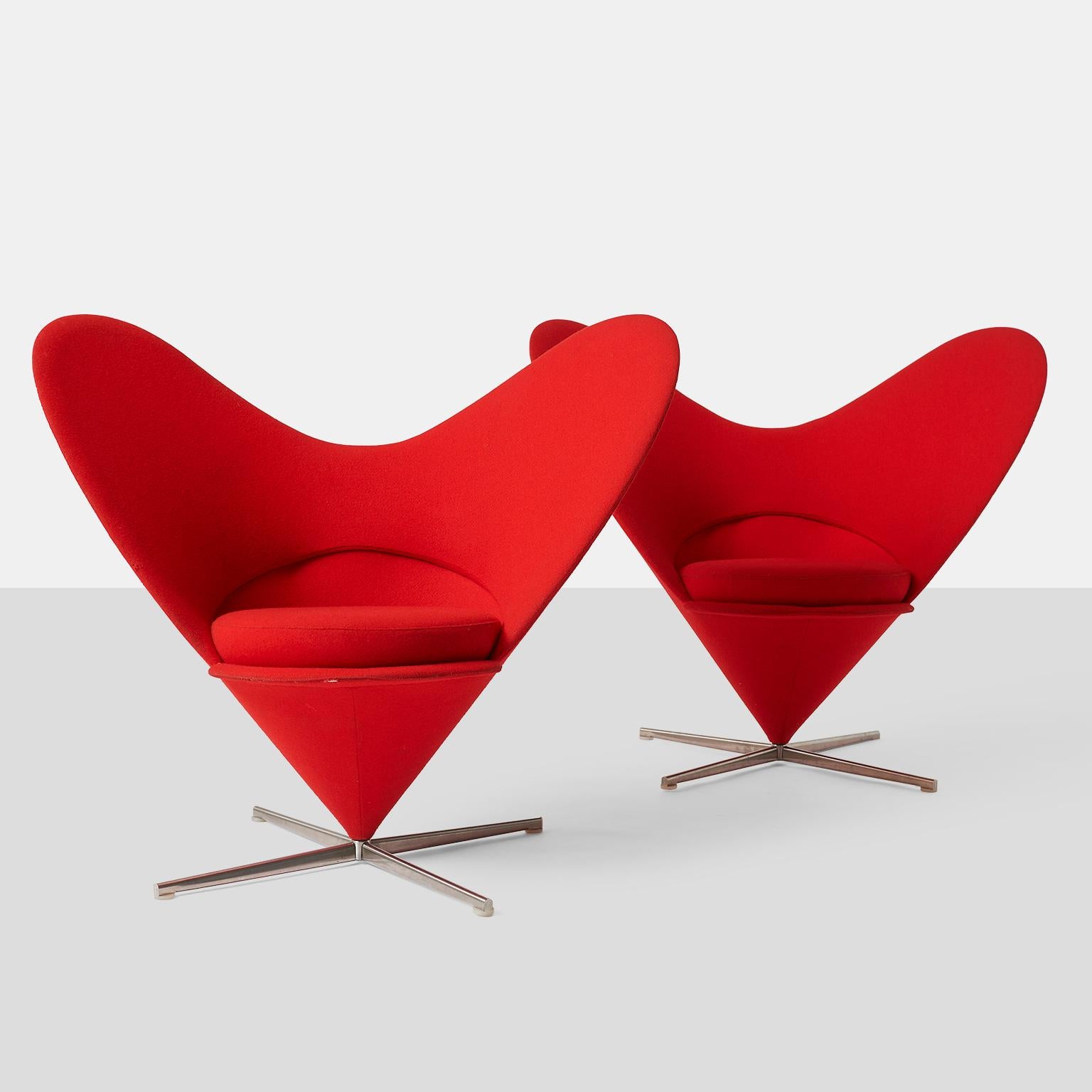 Red Heart Cone Chair by Verner Panton for Vitra In Good Condition For Sale In San Francisco, CA
