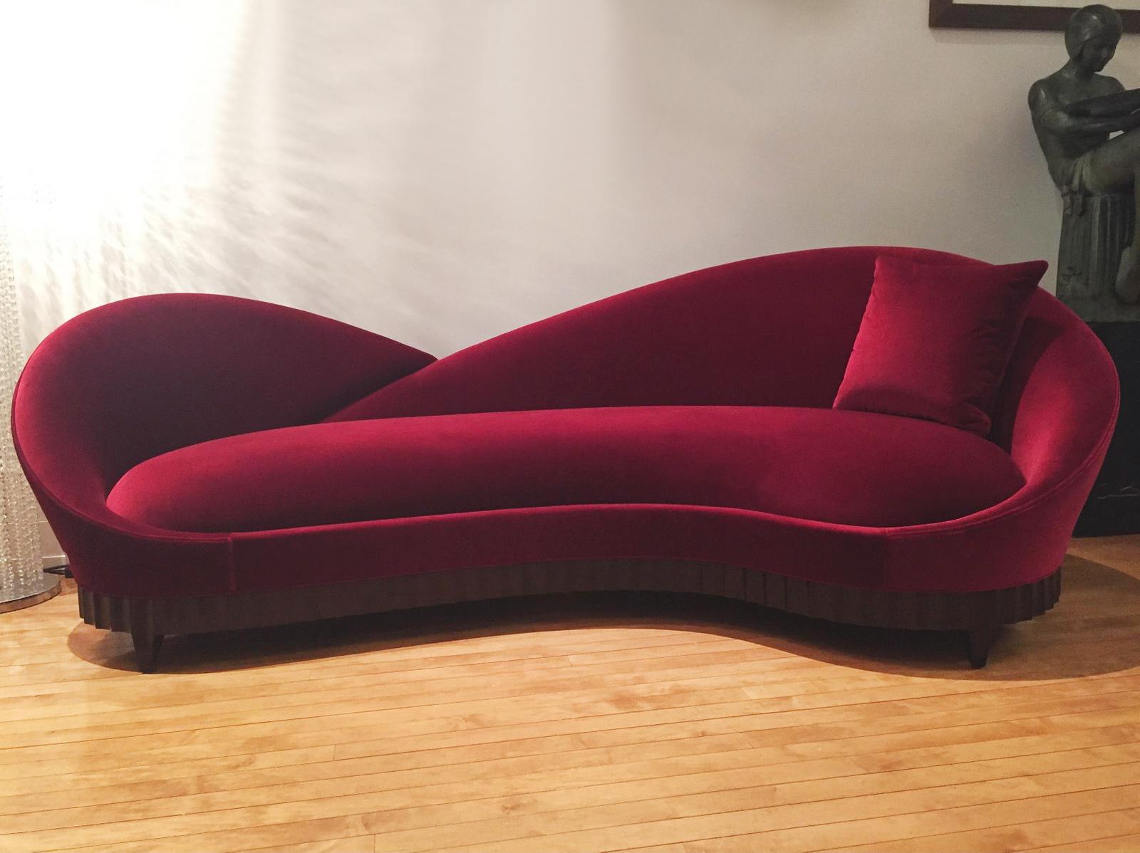 red velvet sofa