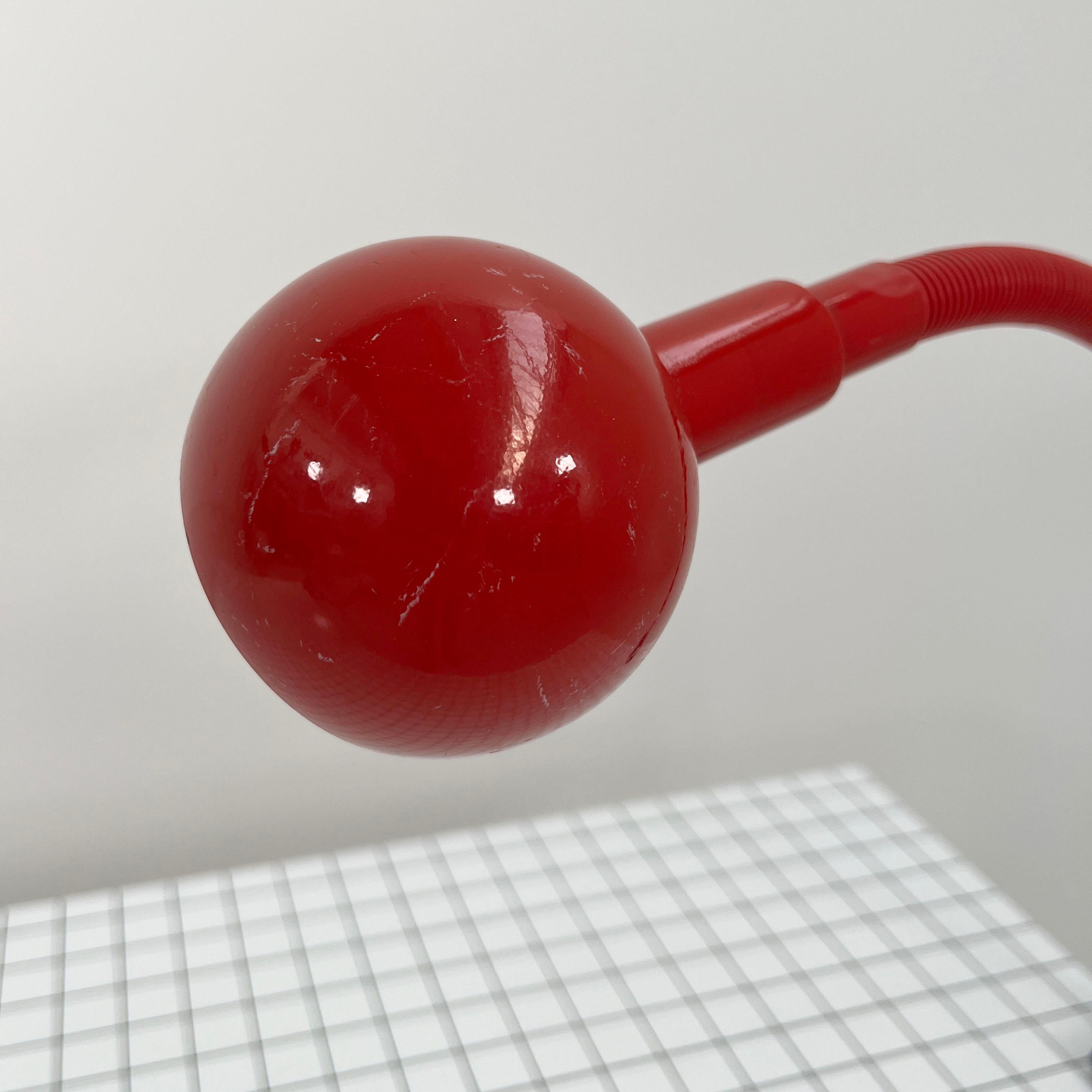 Late 20th Century Red Hebi Desk Lamp by Isao Hosoe for Valenti, 1970s