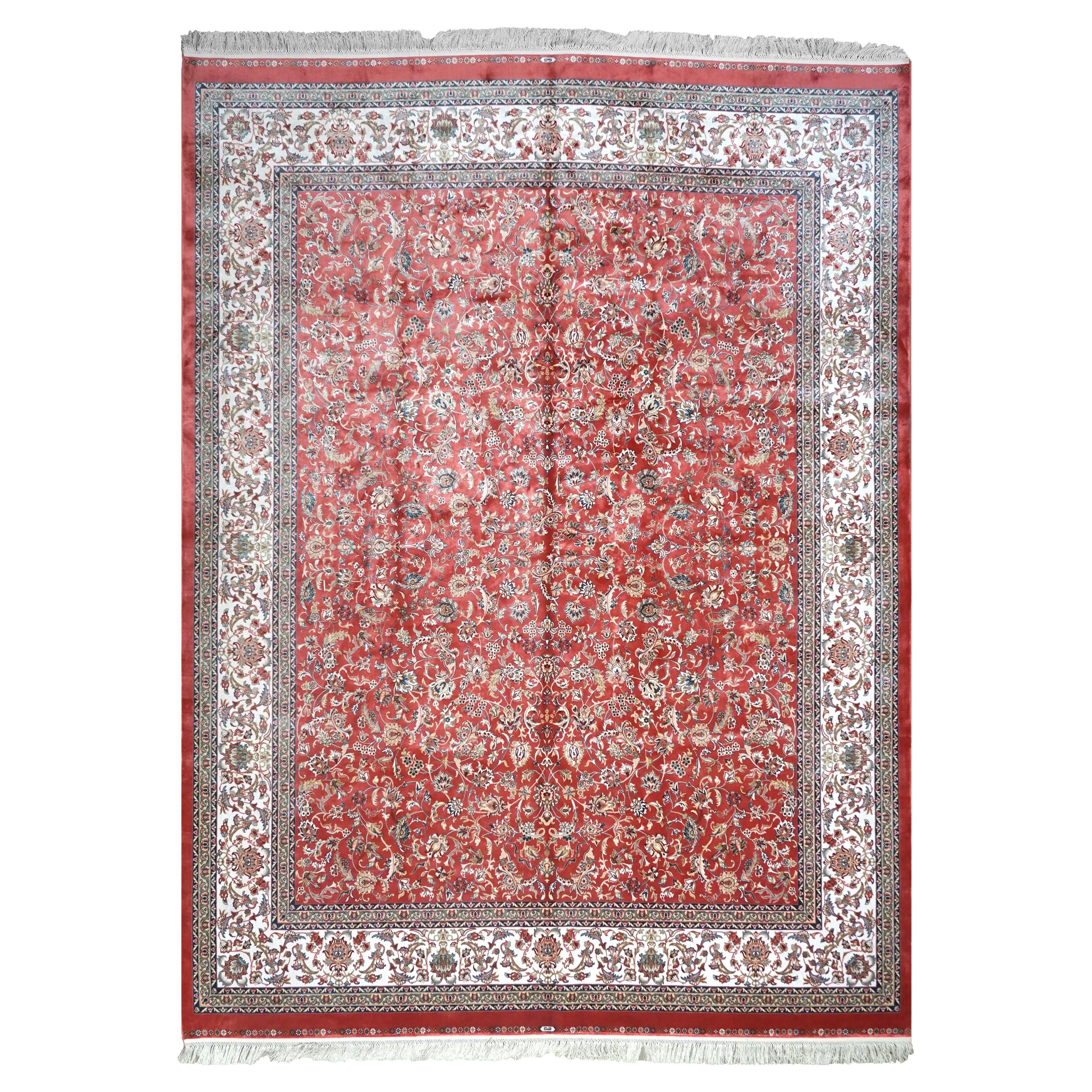 Red Hereke Tufted Silk For Sale