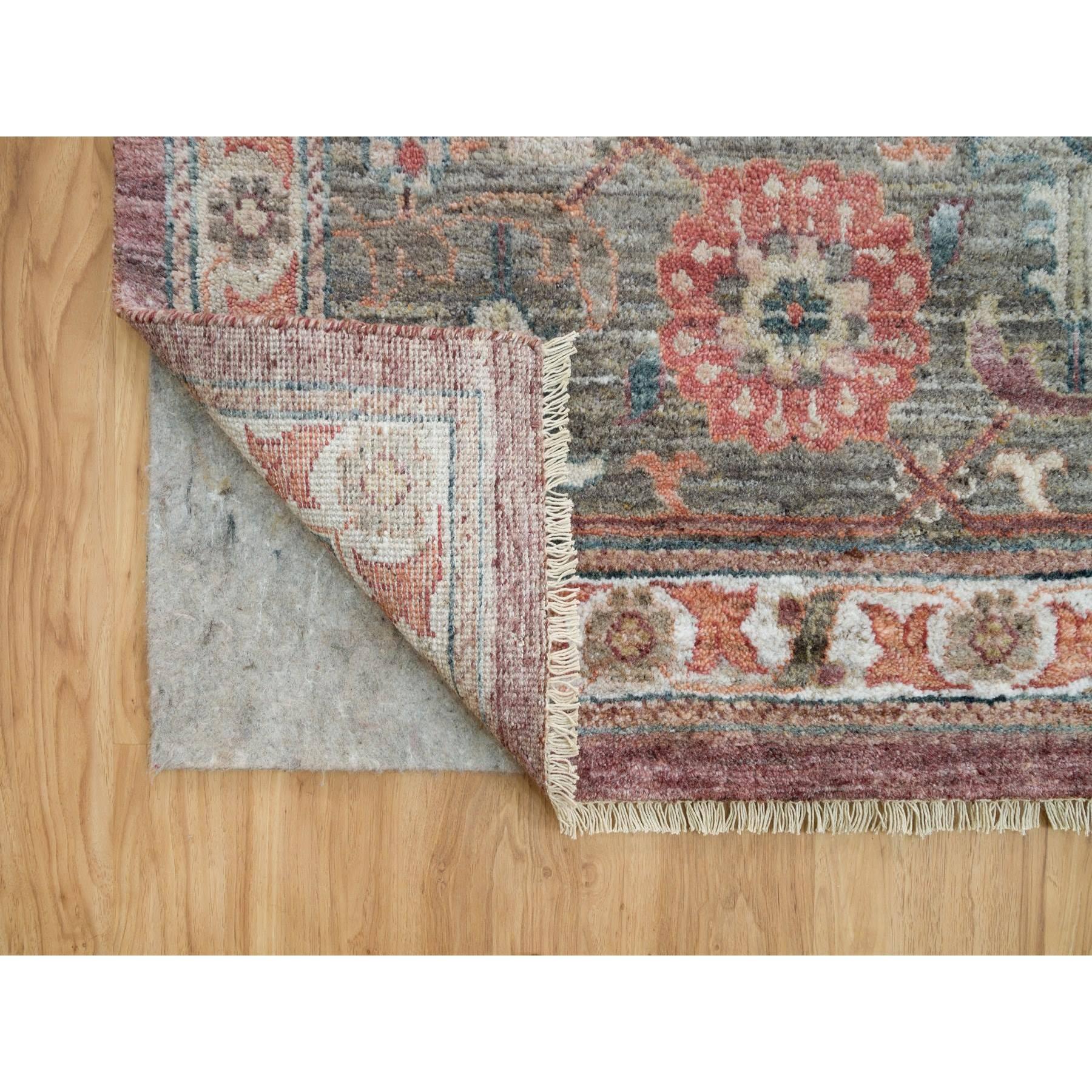 Hand-Knotted Red Heriz Revival Pure Wool Oversized Hand Knotted Oriental Rug 13'10
