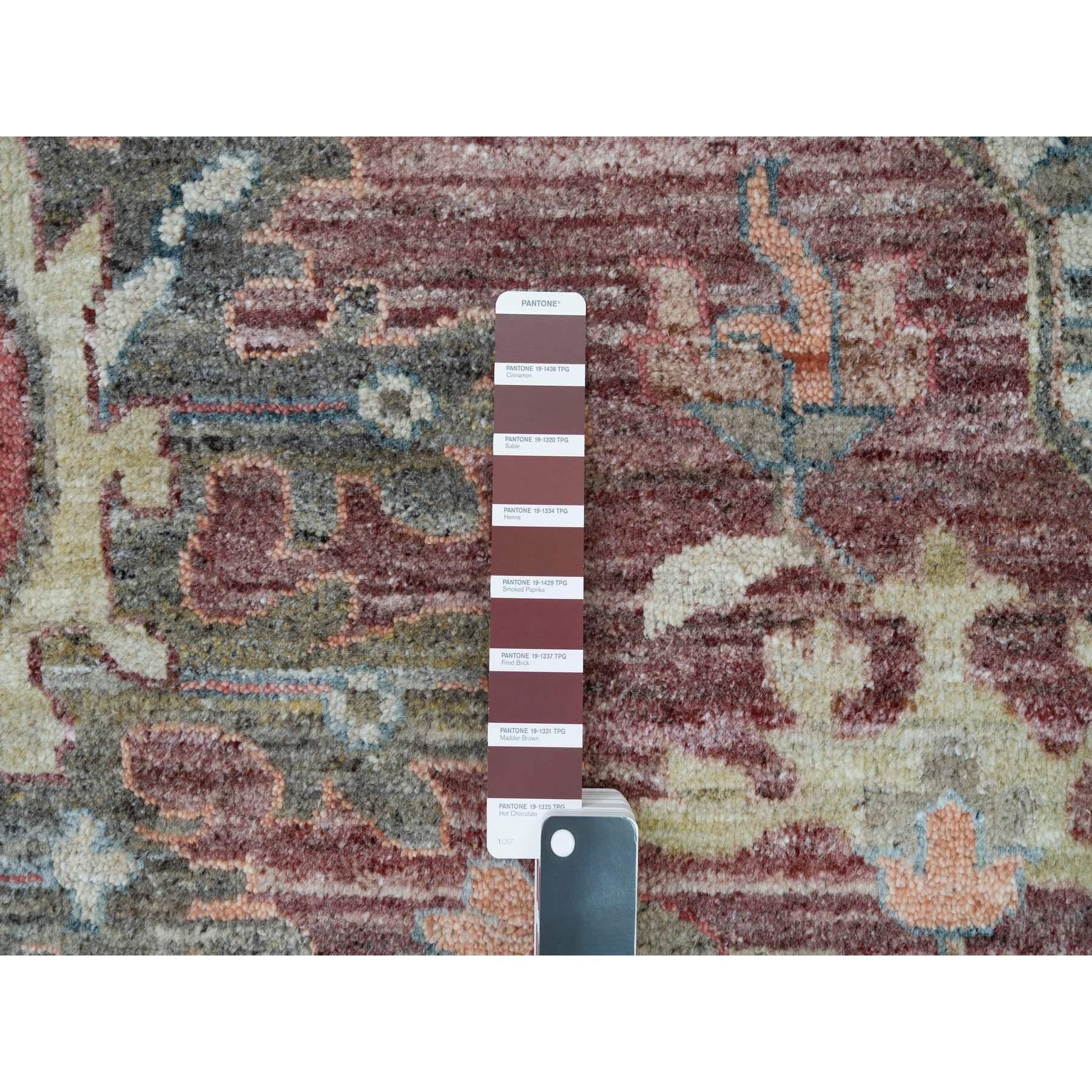 Red Heriz Revival Pure Wool Oversized Hand Knotted Oriental Rug 13'10