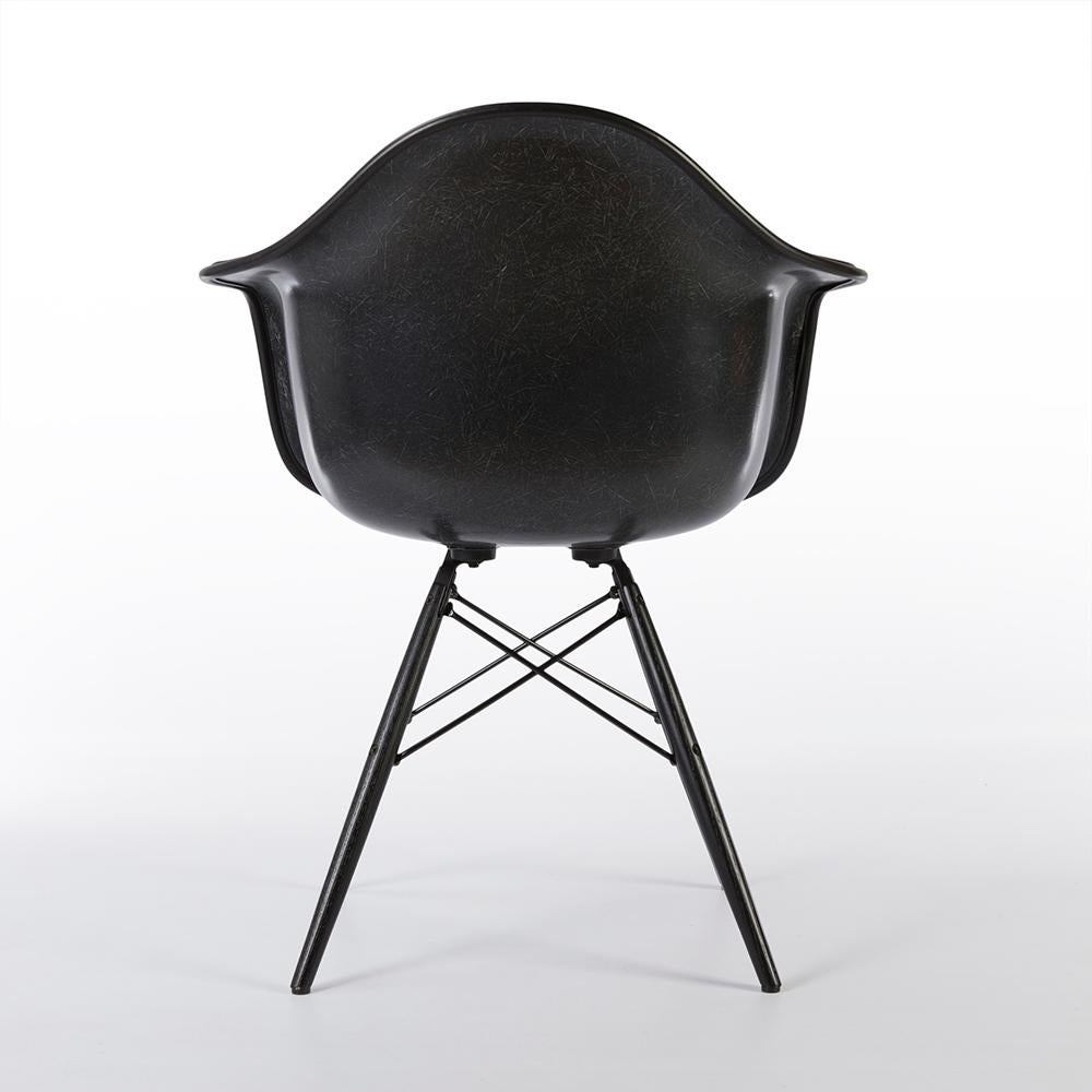 American Red Herman Miller Eames Black DAW Dining Armchair