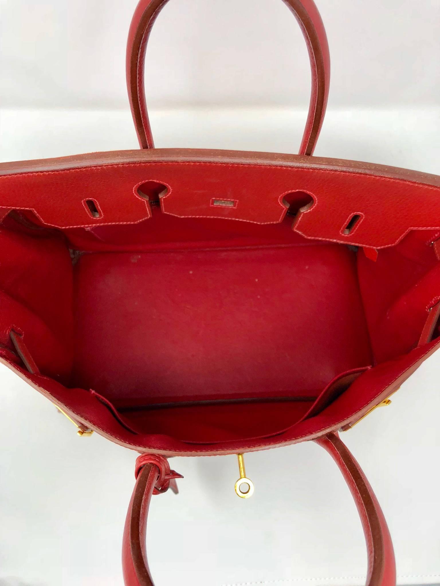 Hermes Red Birkin 35 Bag 2