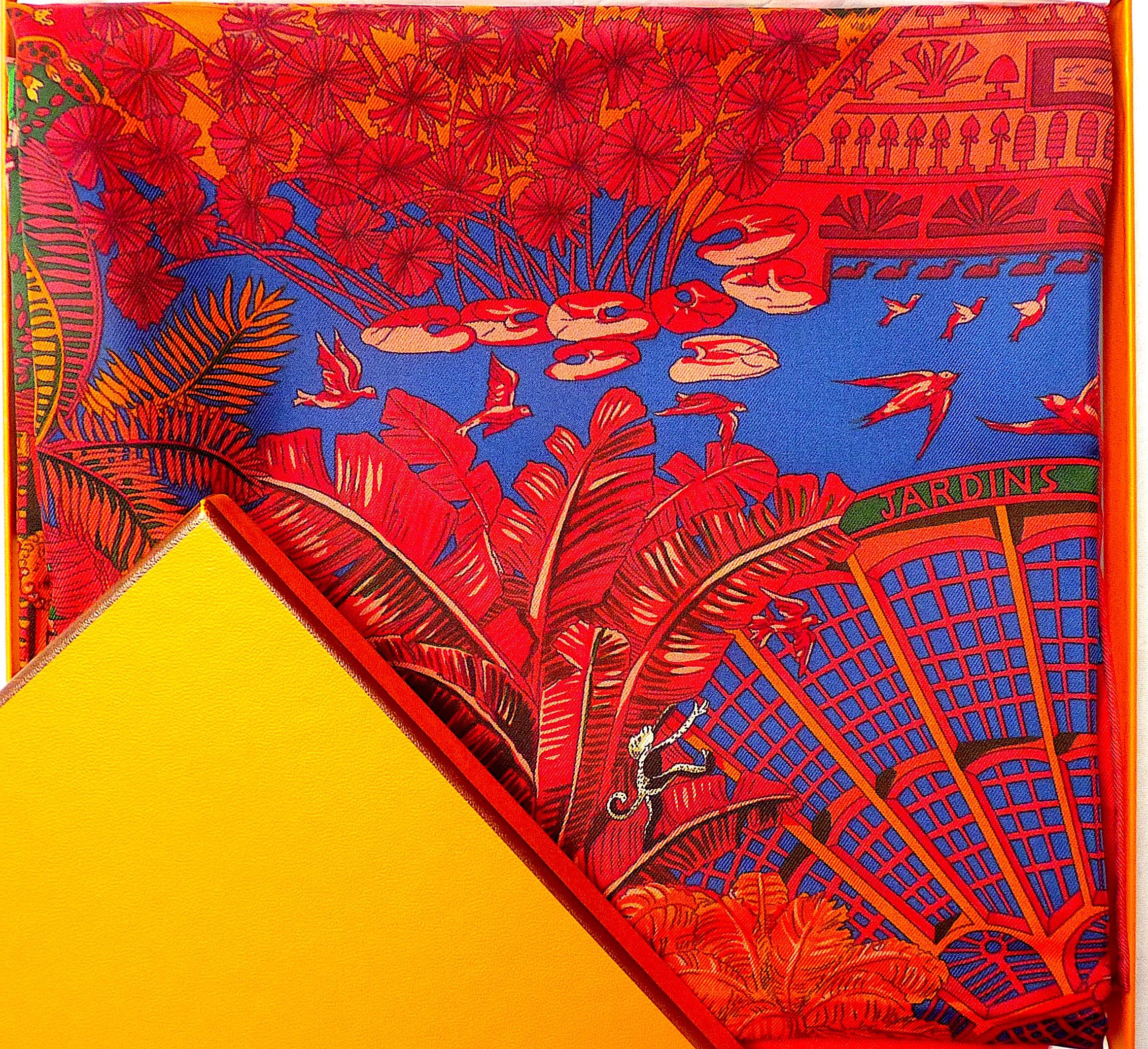 Foulard en soie Hermès rouge 35