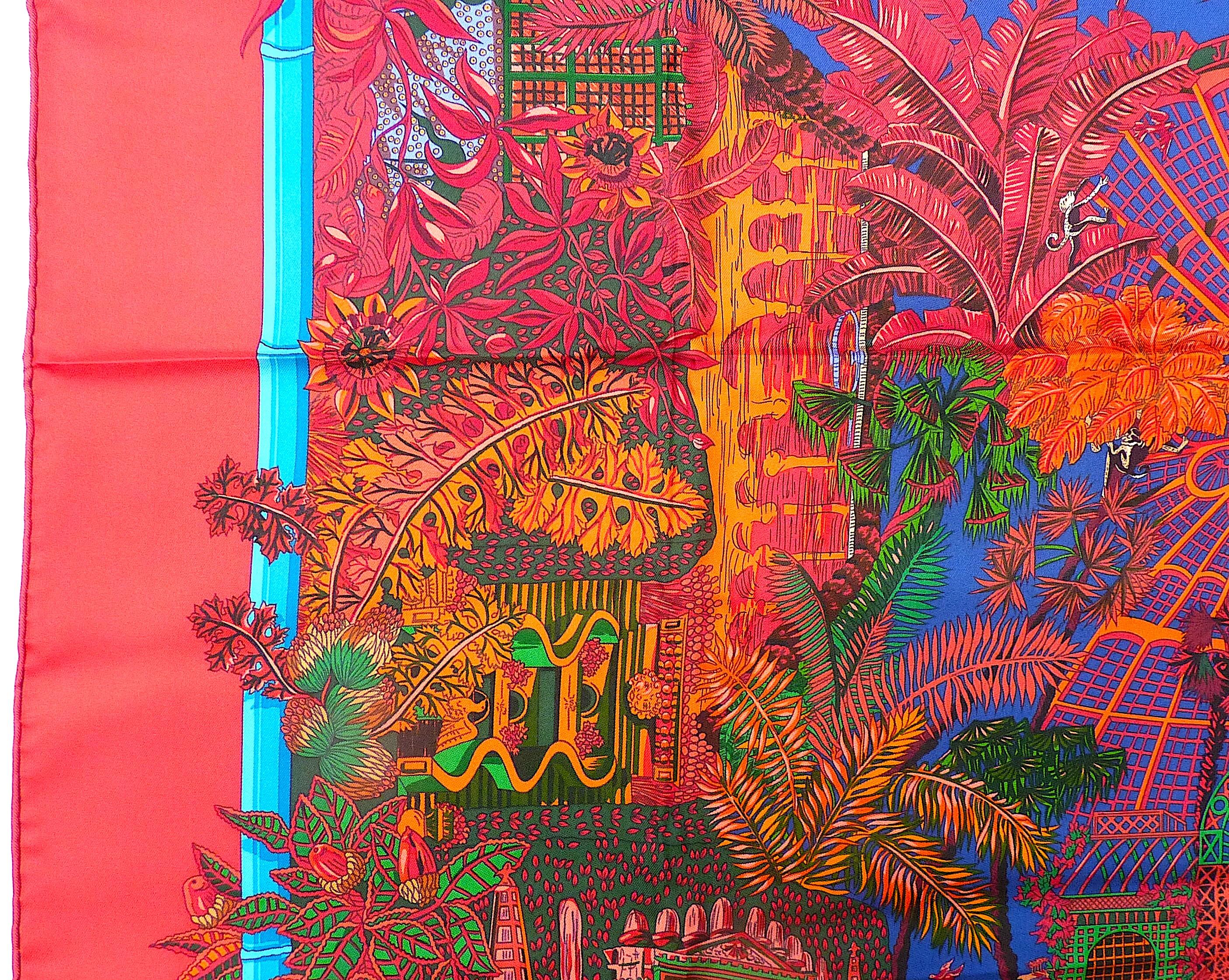 Foulard en soie Hermès rouge 35