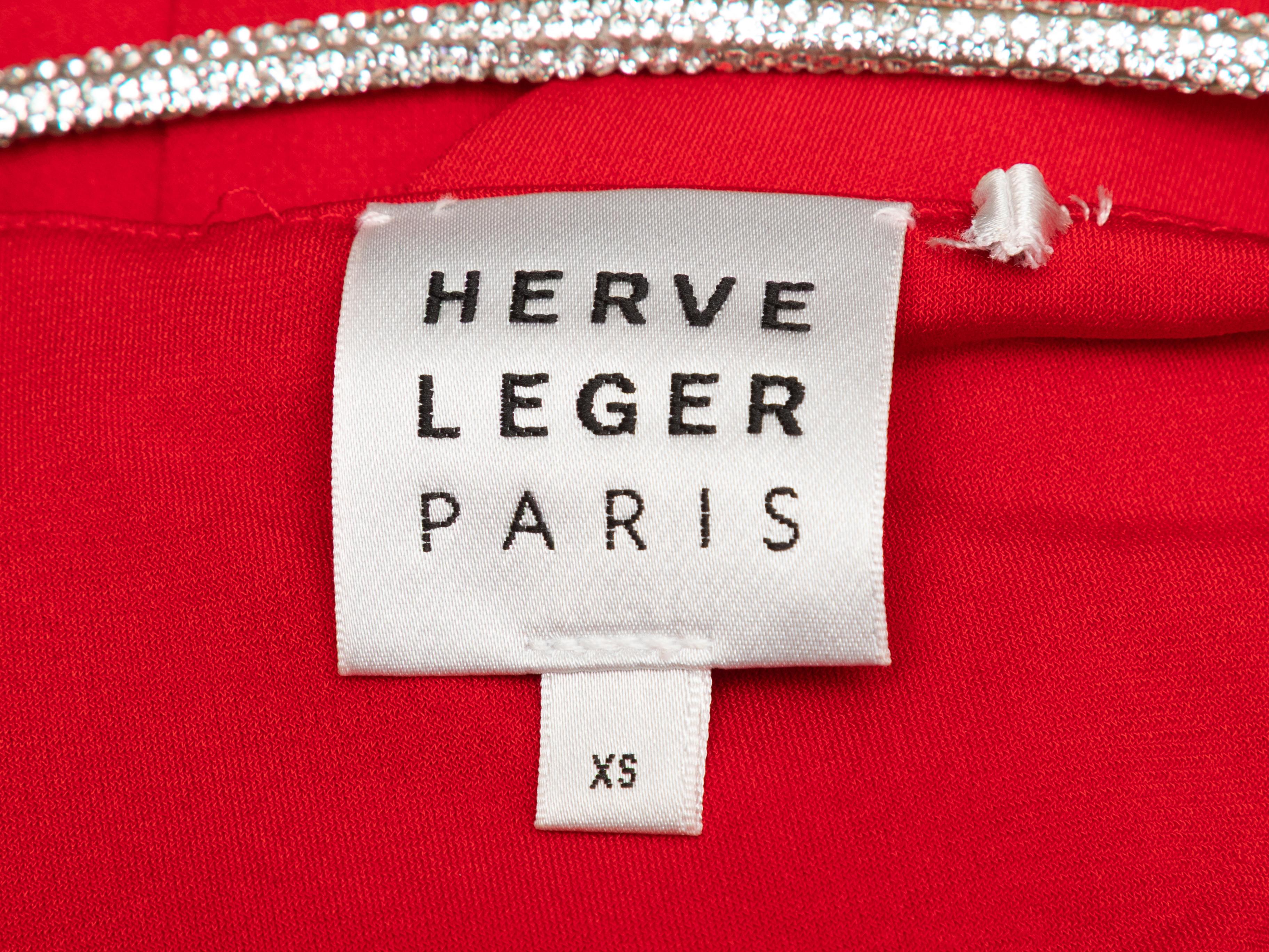 Red Herve Leger Fitted Halter Gown Size US XS en Bueno estado para la venta en New York, NY