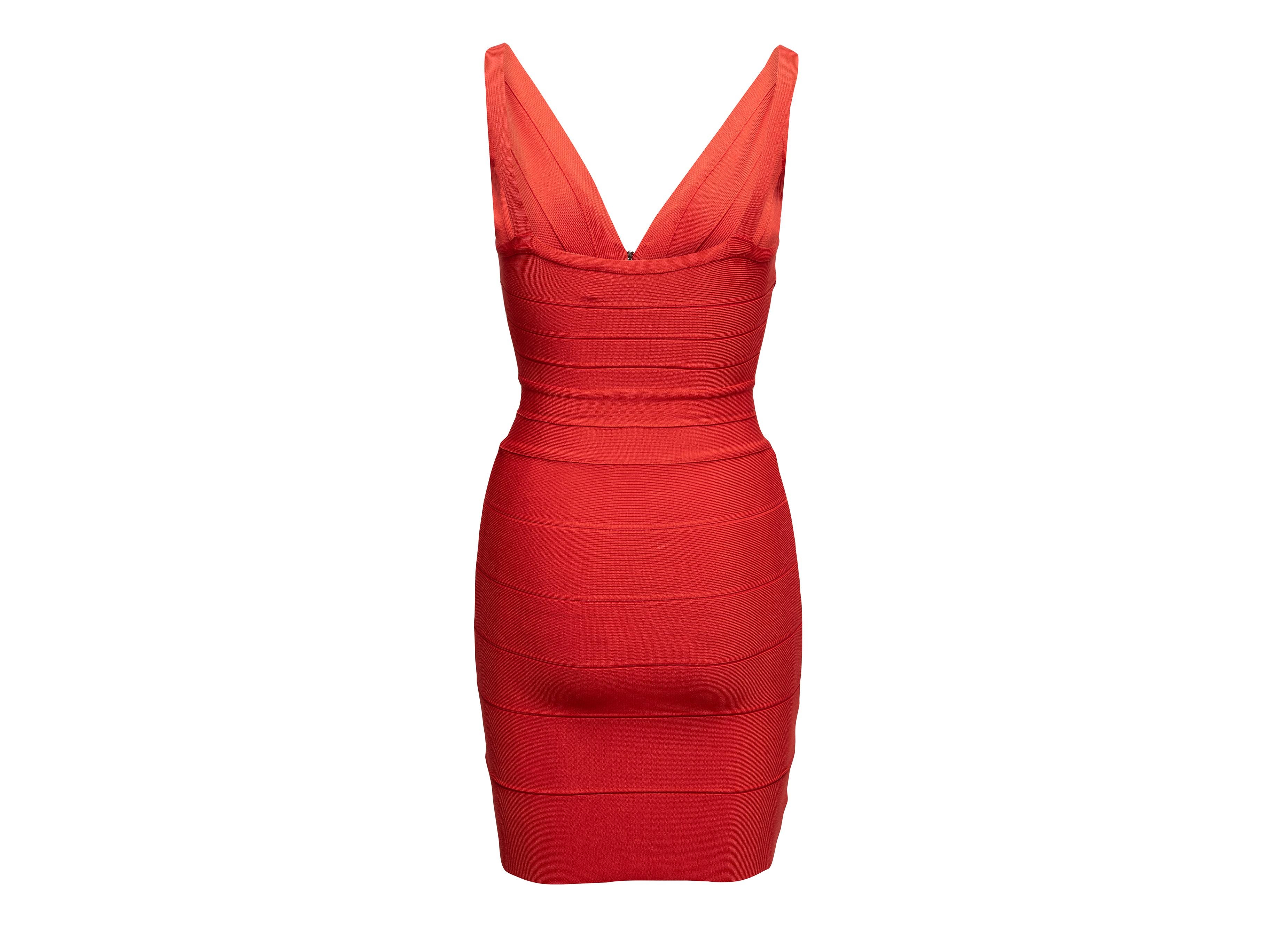 Rotes Herve Leger ärmelloses Bandage Kleid Größe US XS im Zustand „Gut“ im Angebot in New York, NY