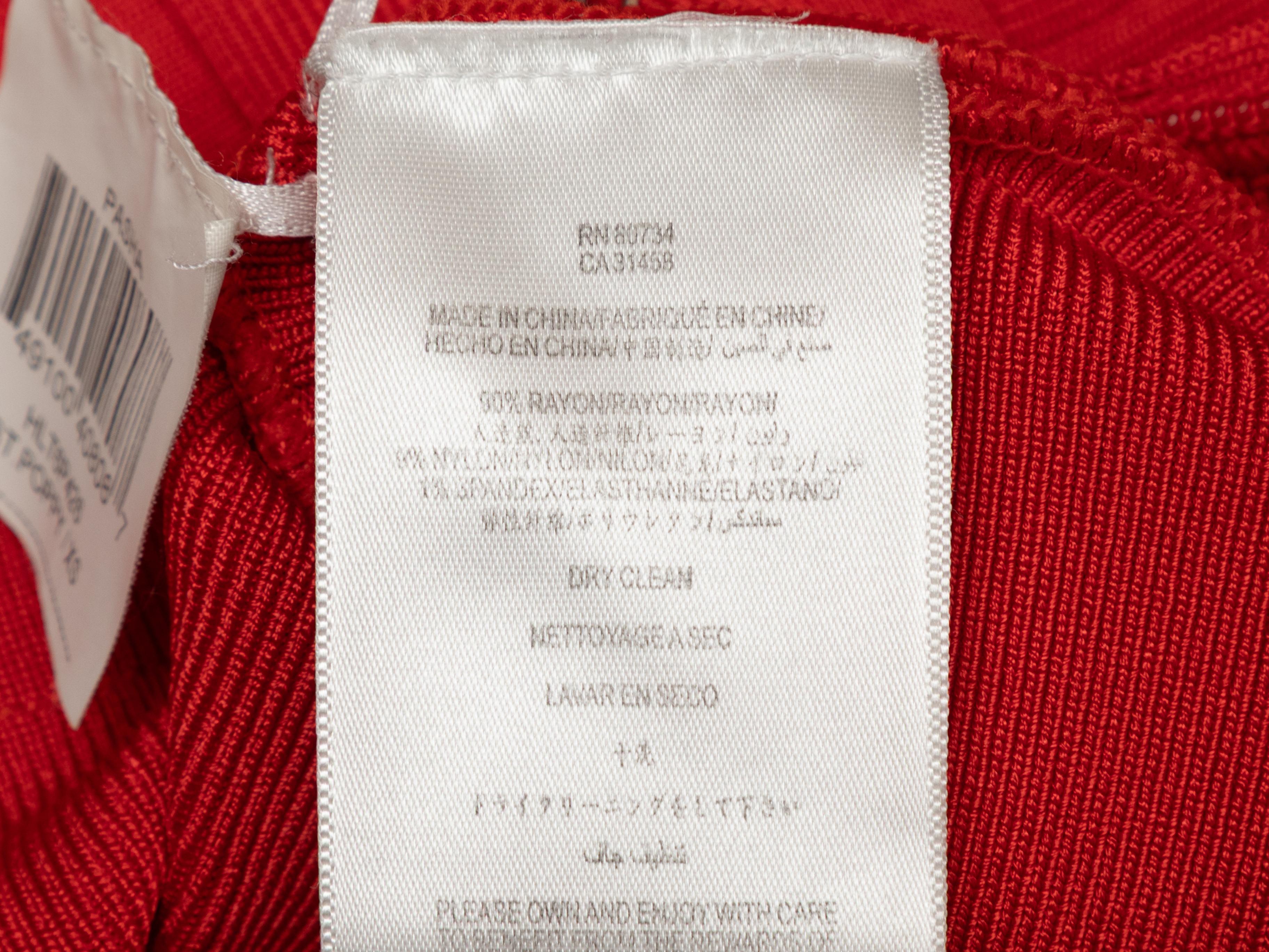 Rotes Herve Leger ärmelloses Bandage Kleid Größe US XS im Angebot 1