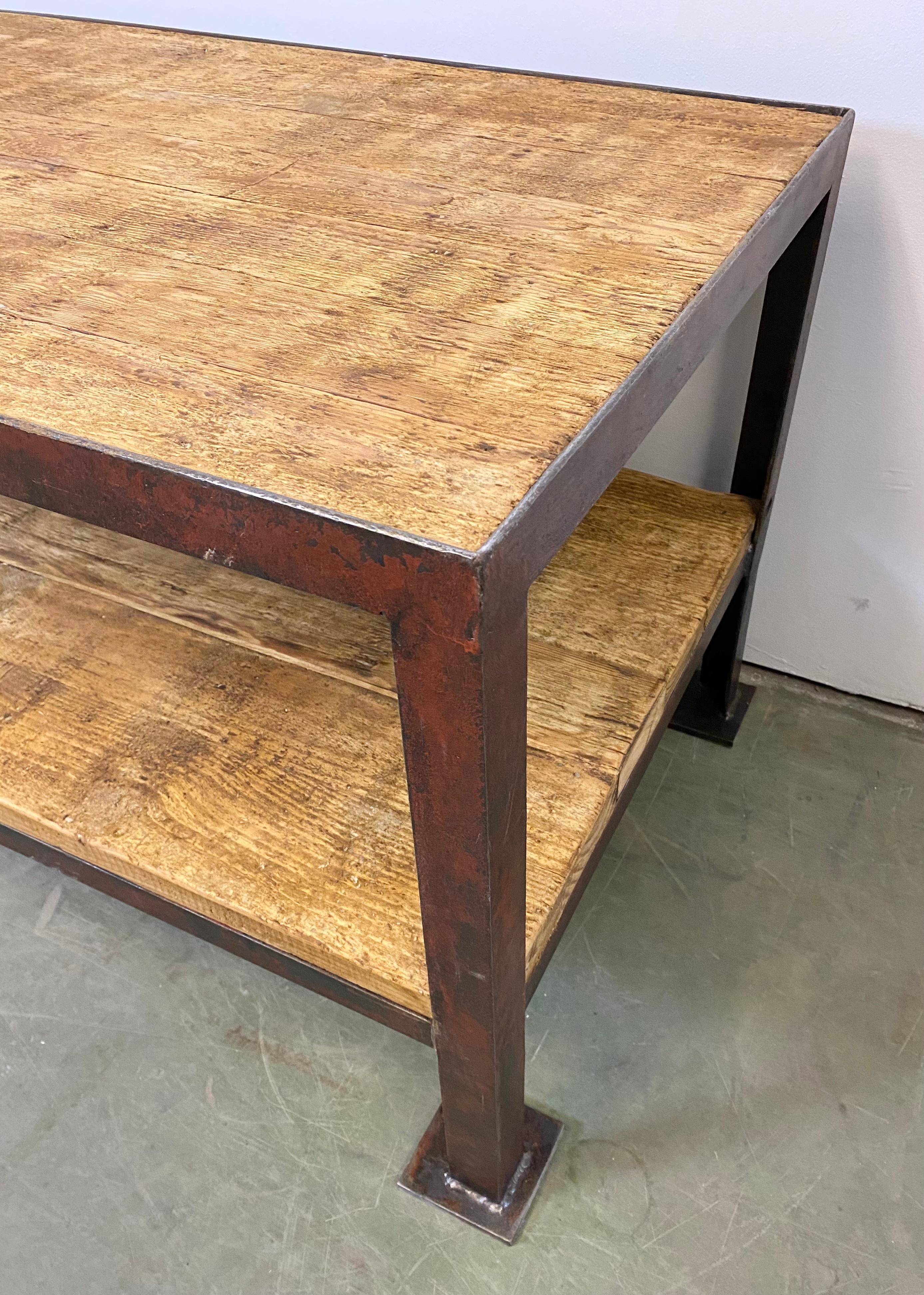 Czech Red Industrial Coffee Table, 1960s For Sale