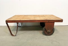 Red Industrial Coffee Table Cart, 1960s