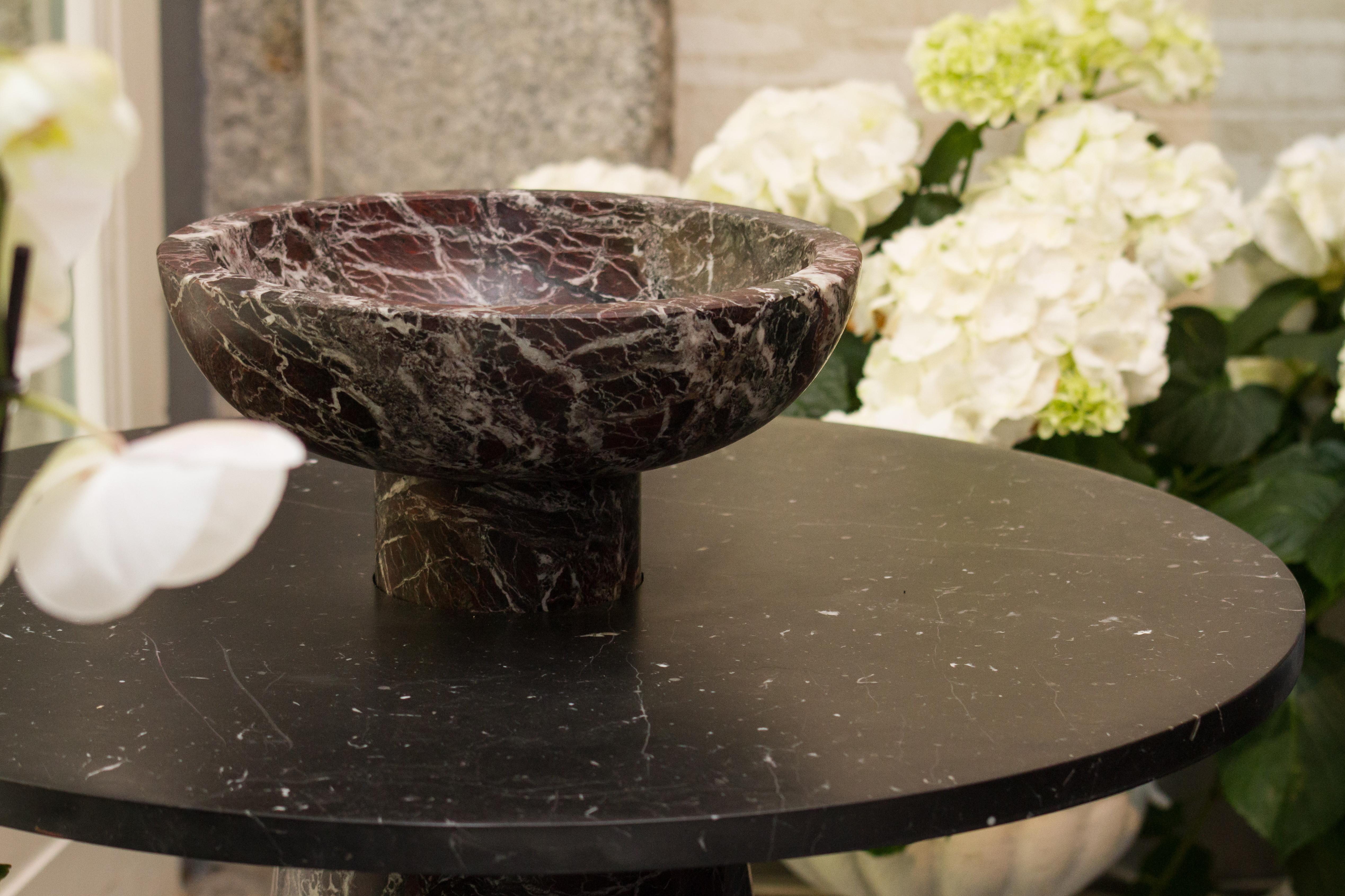 Marble Red Inside Out Table Set by Karen Chekerdjian