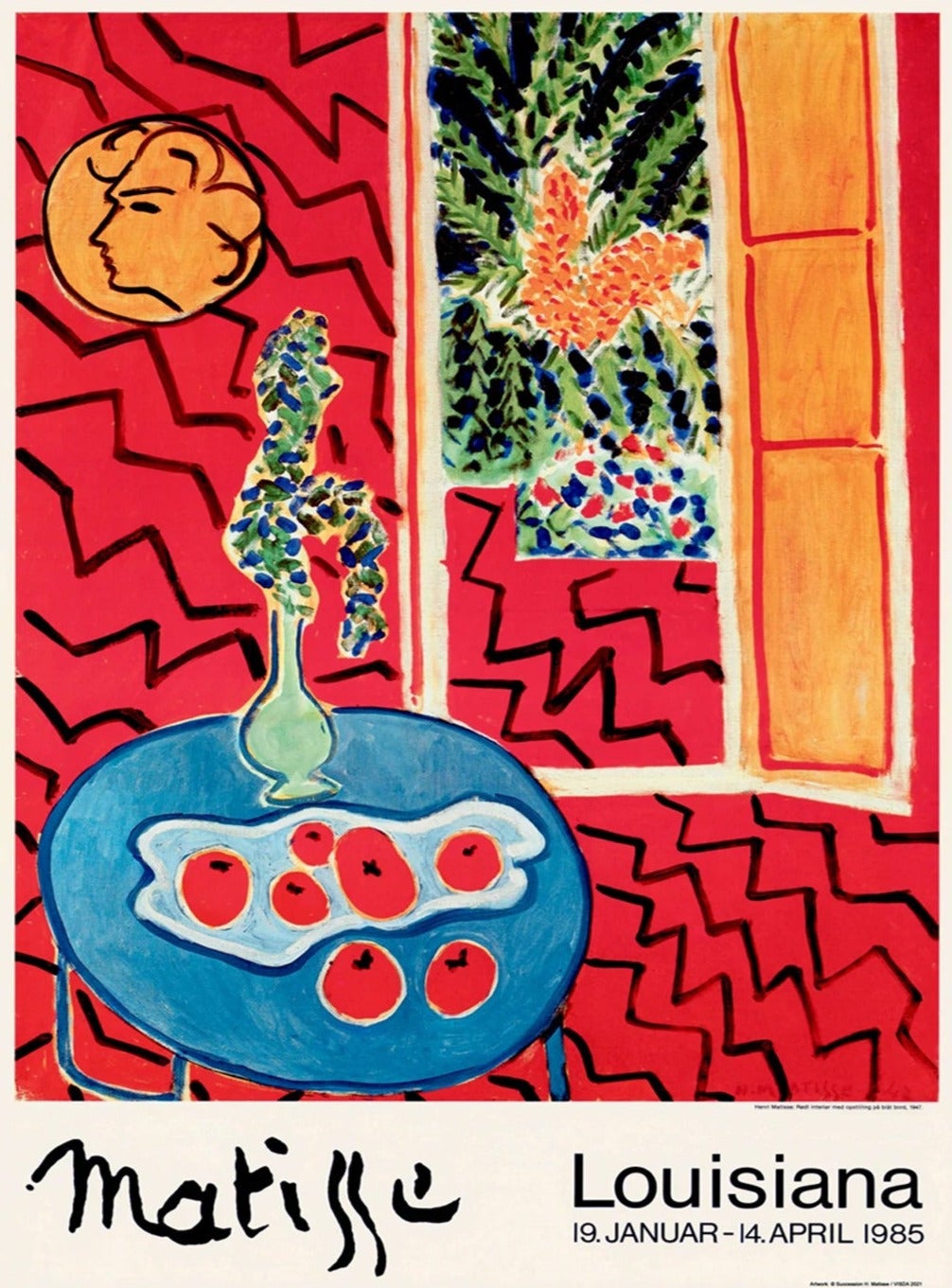 „Rotes Interieur, Stillleben auf einem blauen Tisch“ – Originalplakat von Henri Matisse, 1985 im Angebot