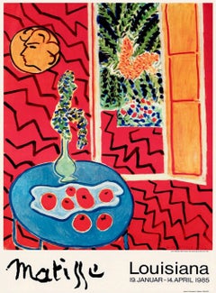 «Interior rojo, naturaleza muerta sobre una mesa azul». Cartel original de Henri Matisse, 1985