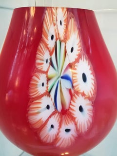 Red Italian Blown Glass Vase