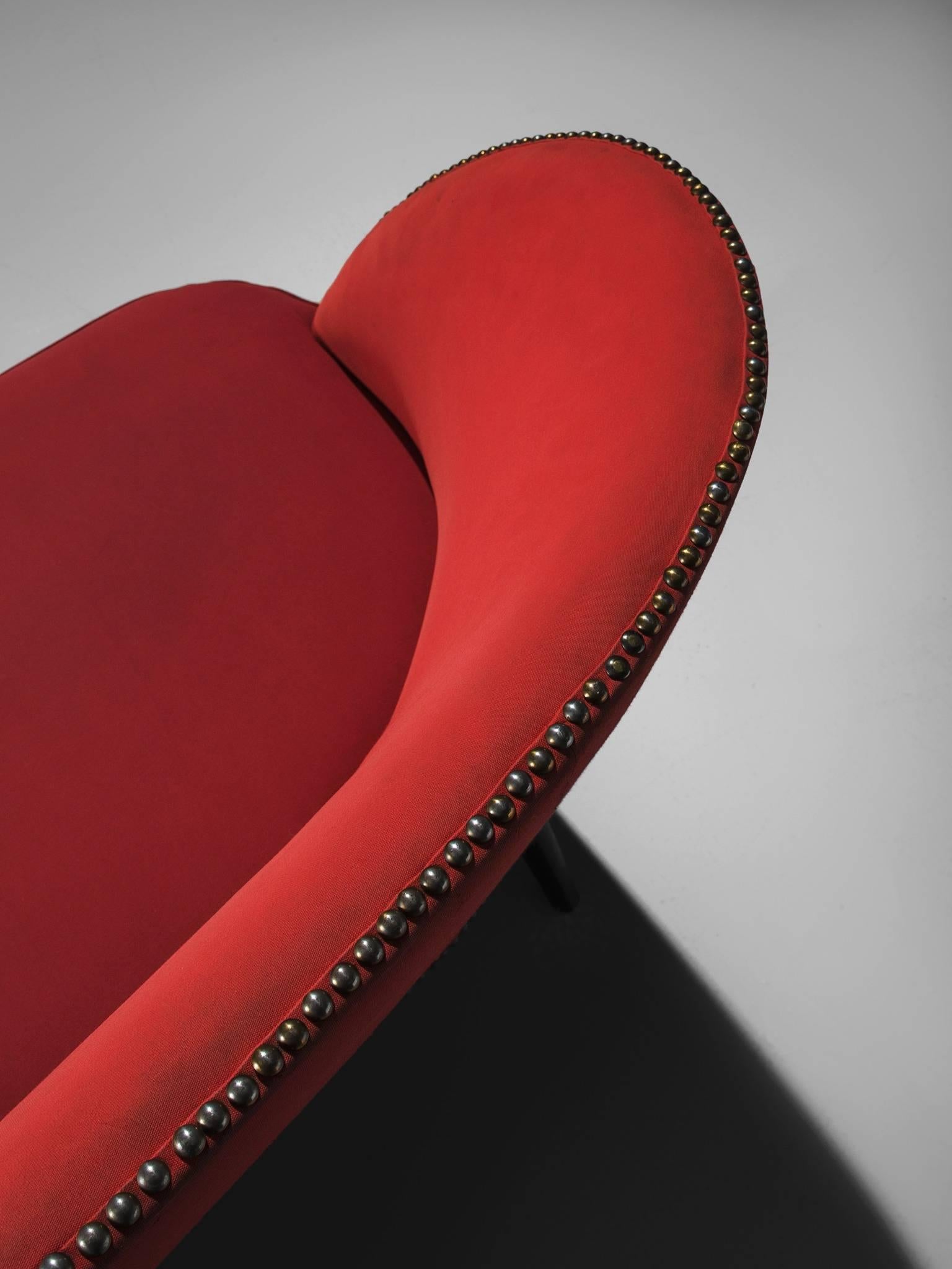 Red Italian Settee, circa 1960 1