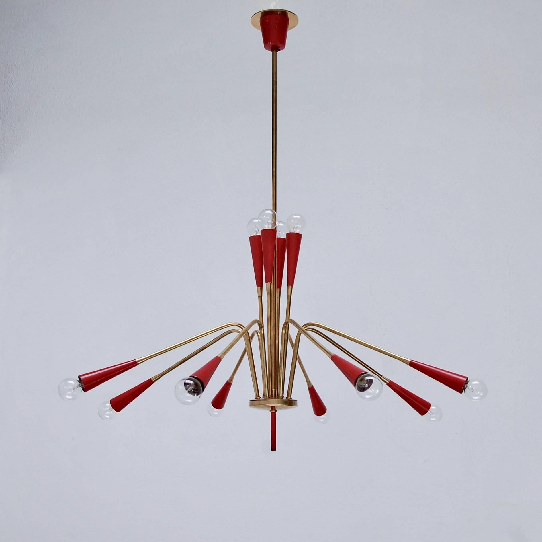 Mid-Century Modern Red Italian Sputnik
