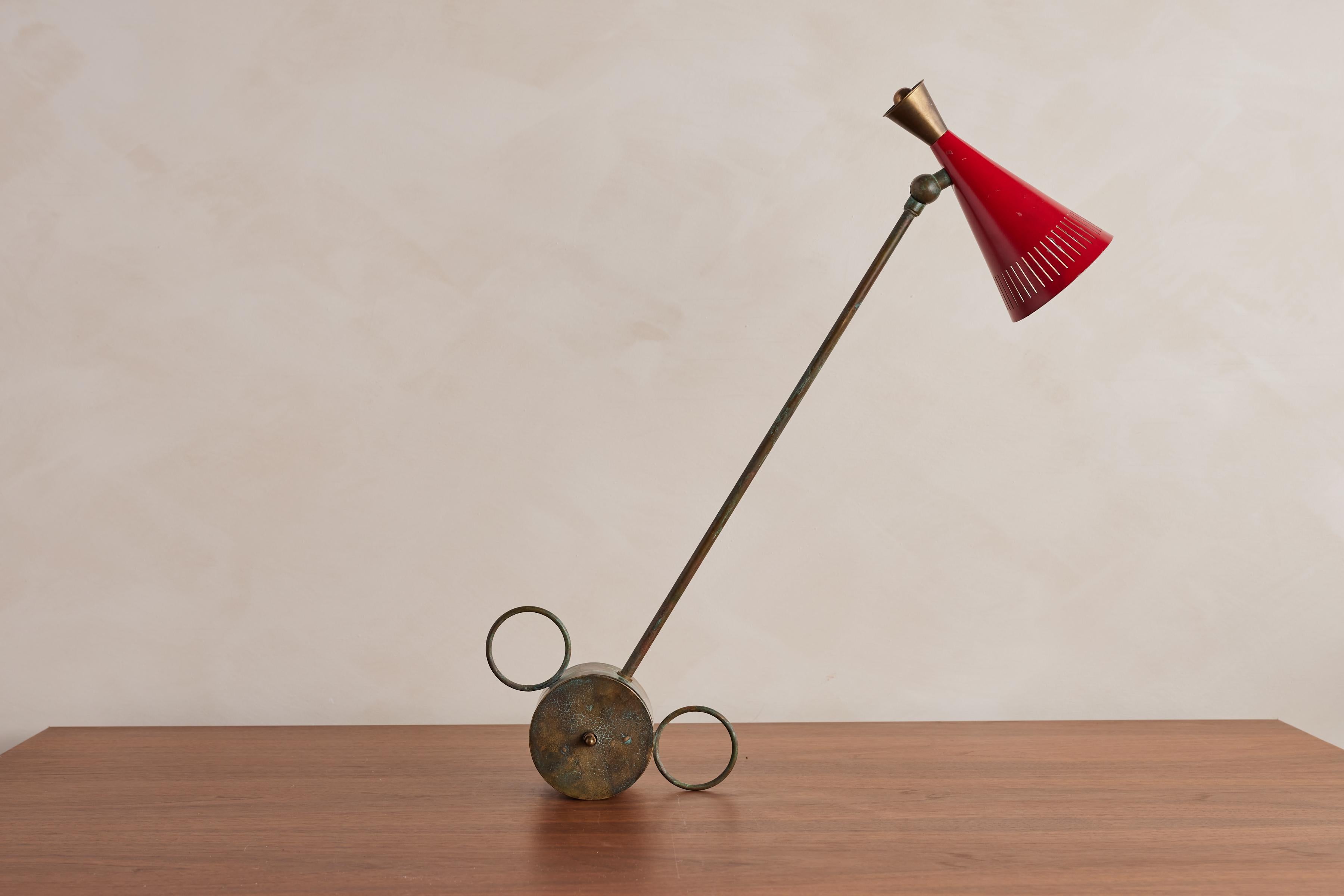 Red Italian Task Lamp In Good Condition In Beverly Hills, CA