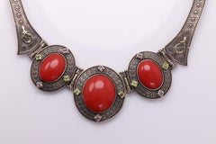 Ensemble collier et bracelet de style gothique victorien italien rouge