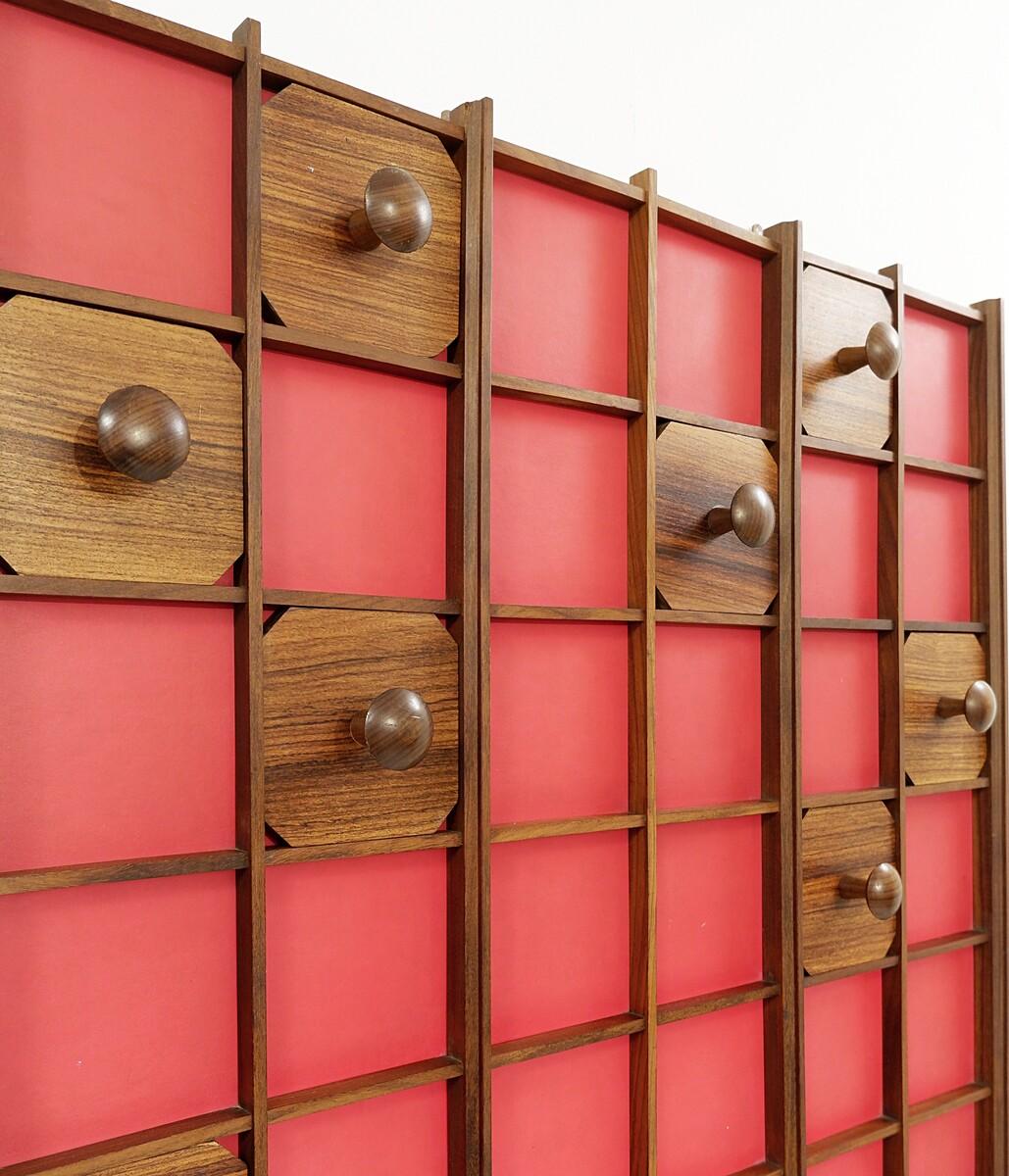 Red Italian wooden coat rack - 1960s
European.