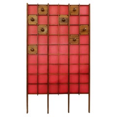 Red Italian Wooden Coat Rack, 1960s