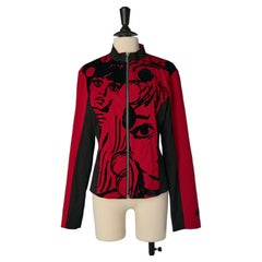Chaqueta roja con estampado de caras negras CASTELBAJAC LEGEND