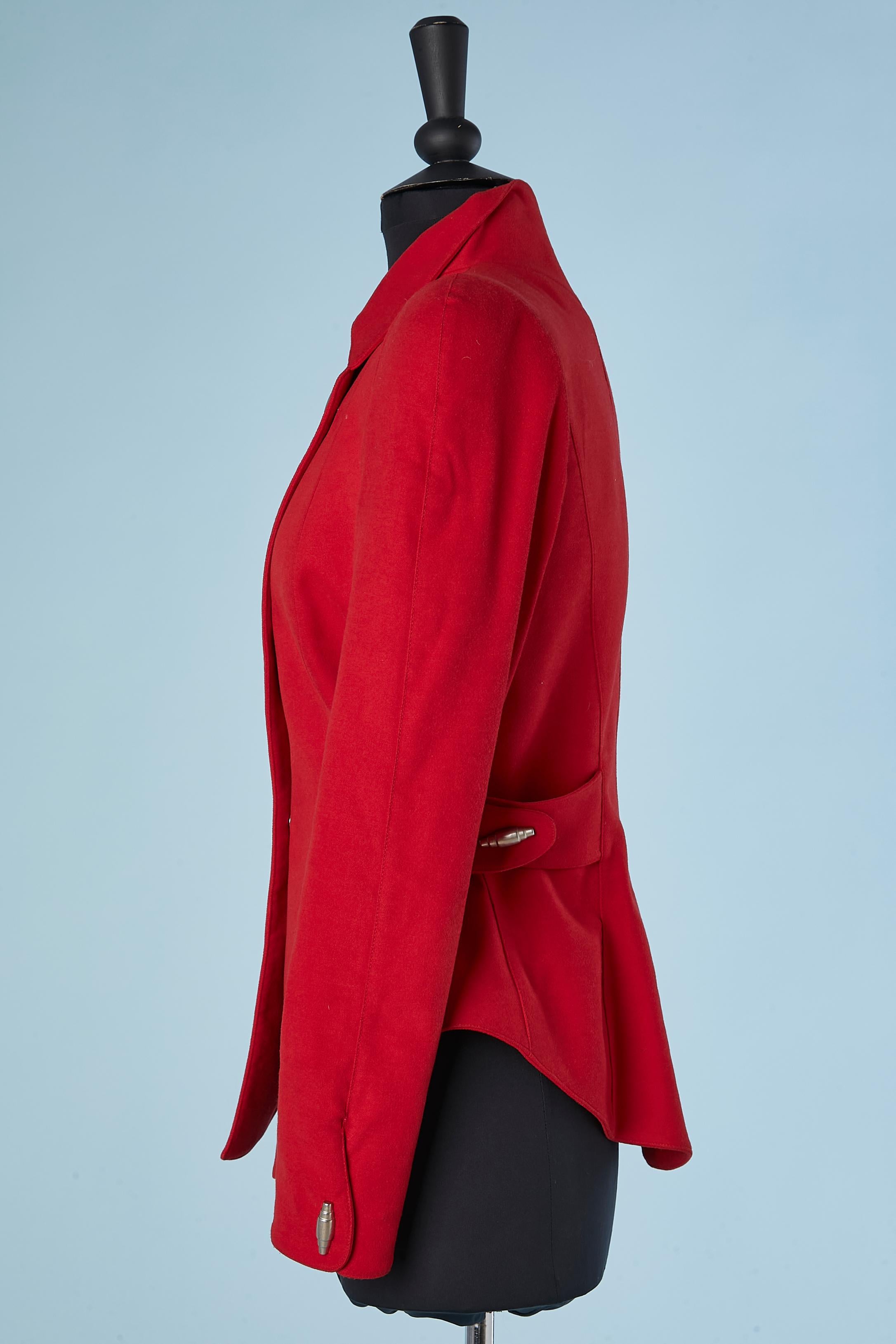 Veste rouge à boutons métalliques Thierry Mugler ACTIV Pour femmes en vente