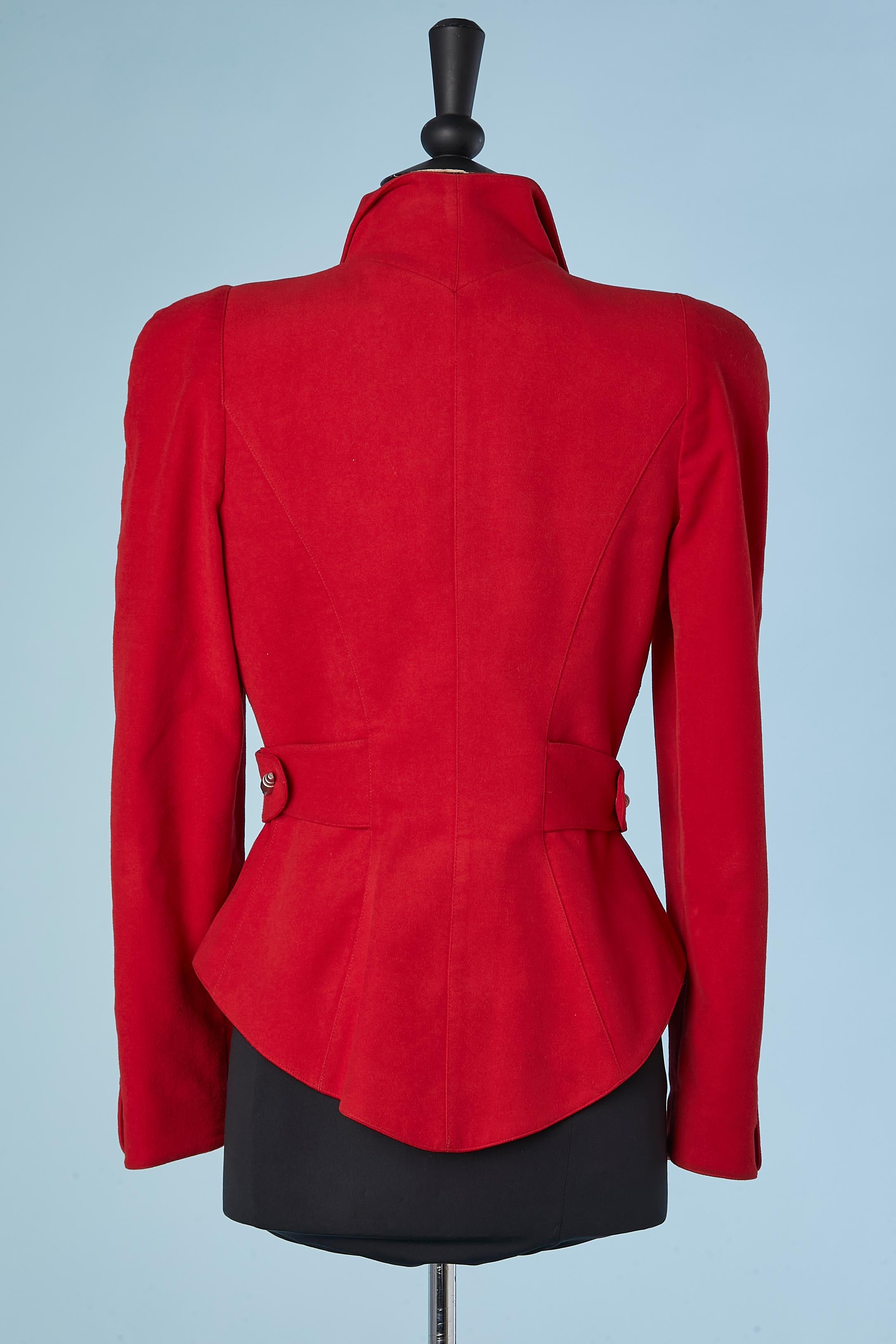 Red jacket with metallic snaps Thierry Mugler ACTIV  For Sale 2