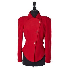 Vintage Red jacket with metallic snaps Thierry Mugler ACTIV 