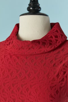 Red jacquard sleeveless dress ALAIA