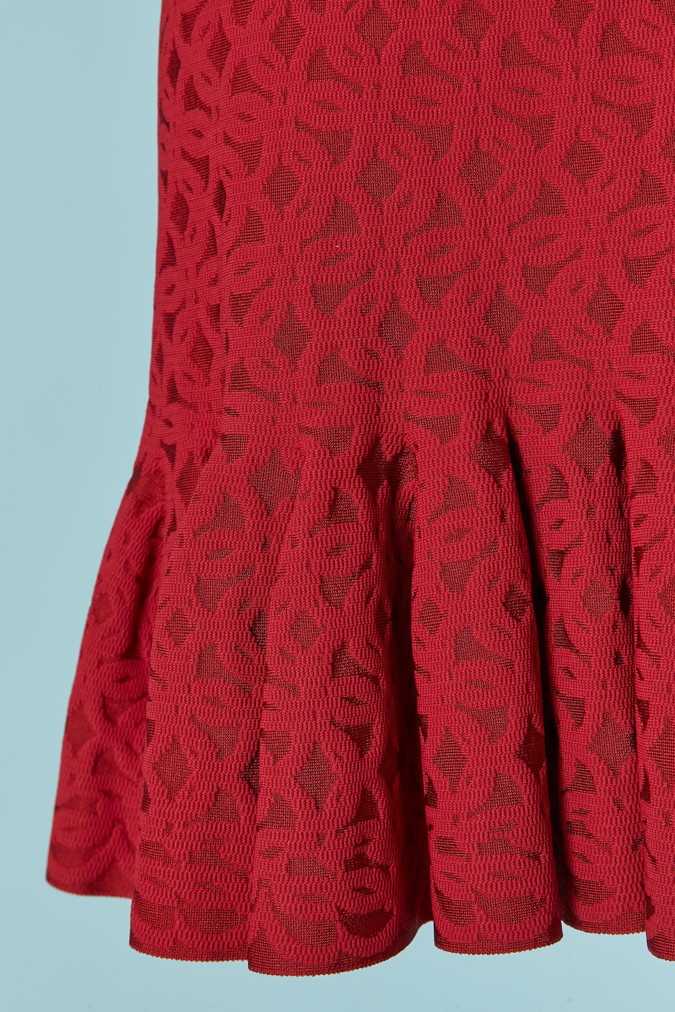 Vestido jacquard rojo sin mangas ALAIA en Excelente estado para la venta en Saint-Ouen-Sur-Seine, FR