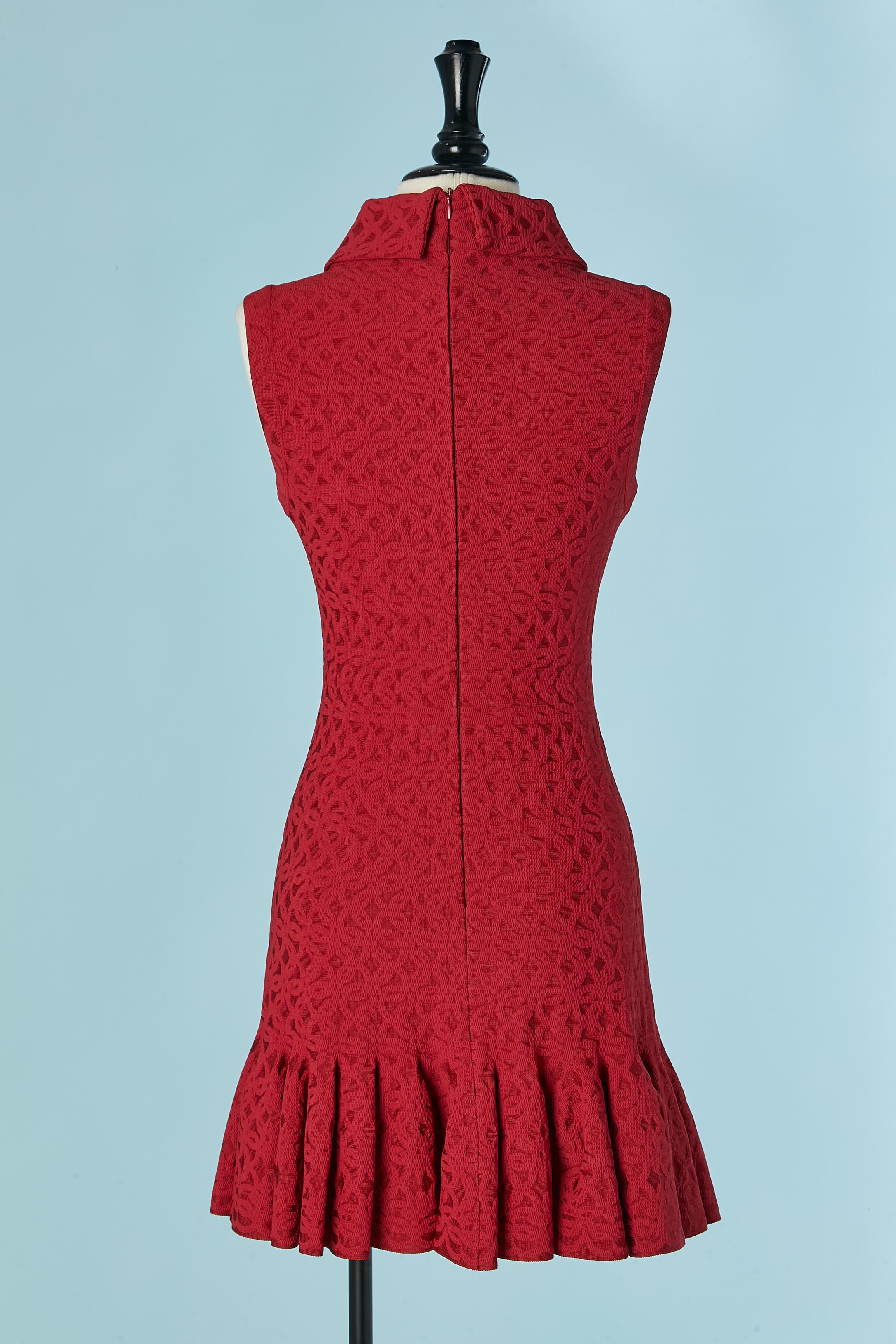 Vestido jacquard rojo sin mangas ALAIA en venta 2