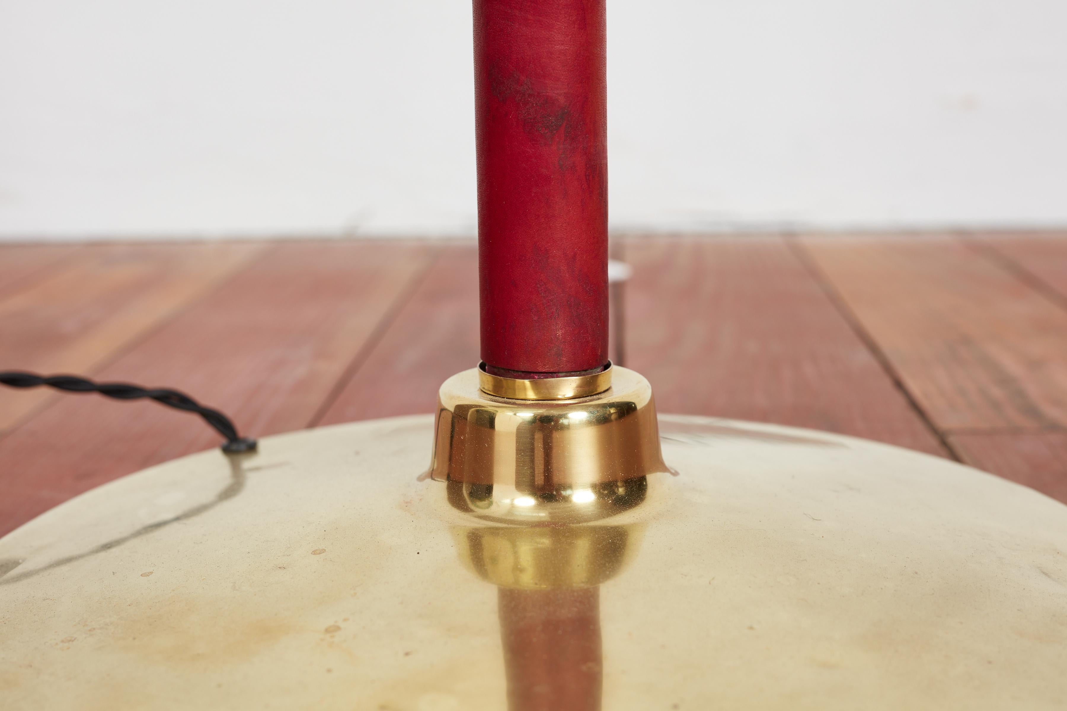 Red Jacques Adnet Style Floor Lamp For Sale 4