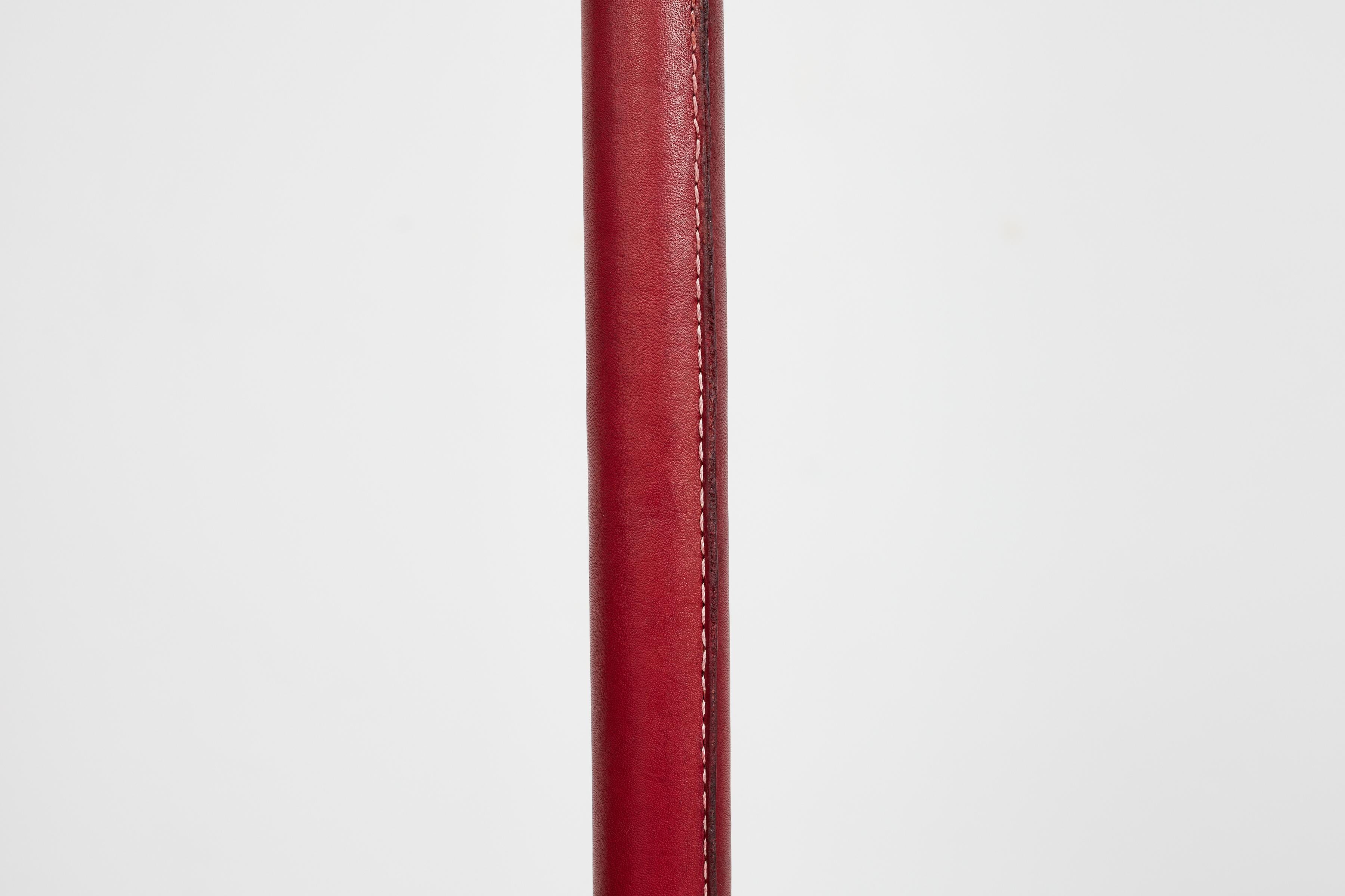 Red Jacques Adnet Style Floor Lamp For Sale 2