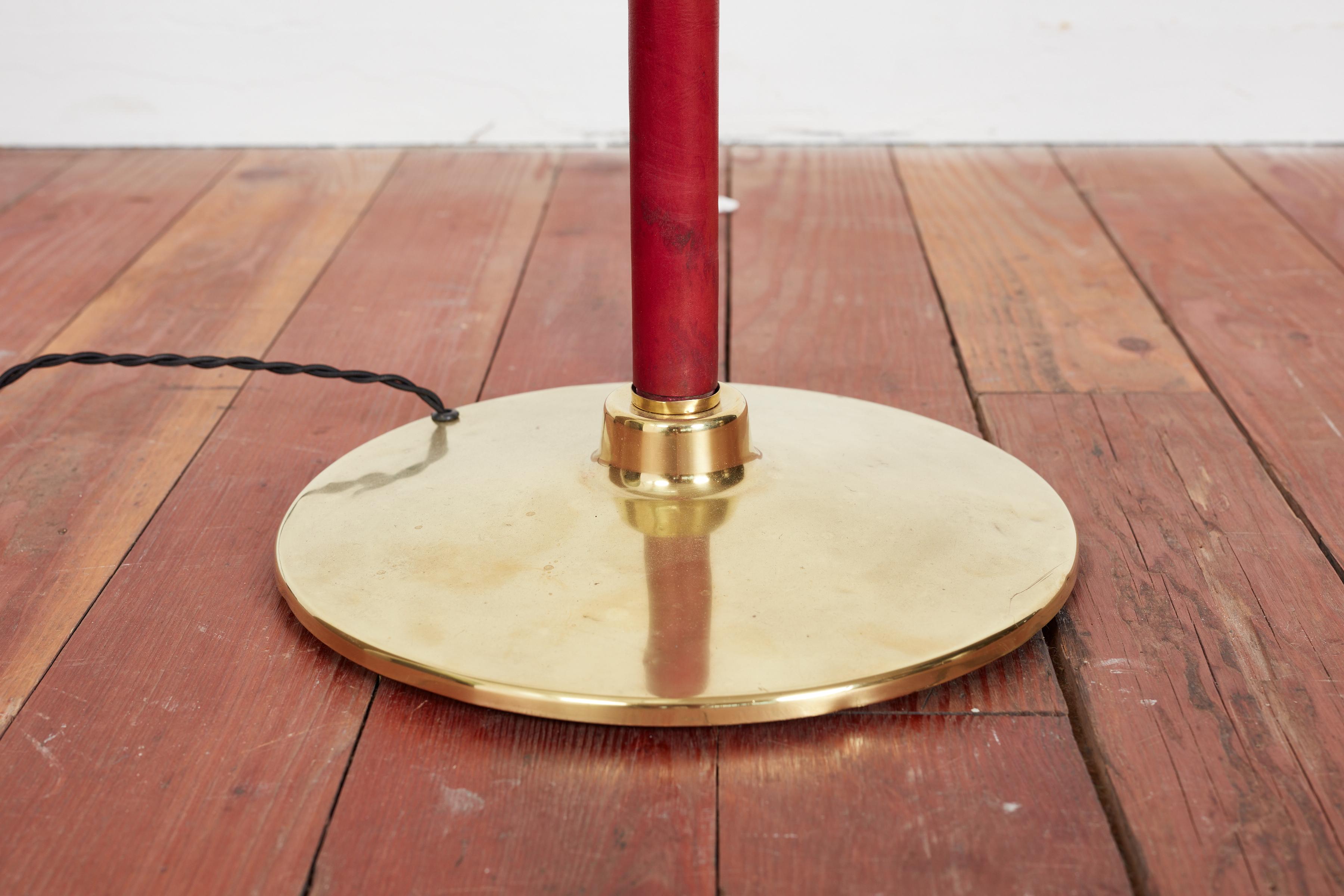 Red Jacques Adnet Style Floor Lamp For Sale 3